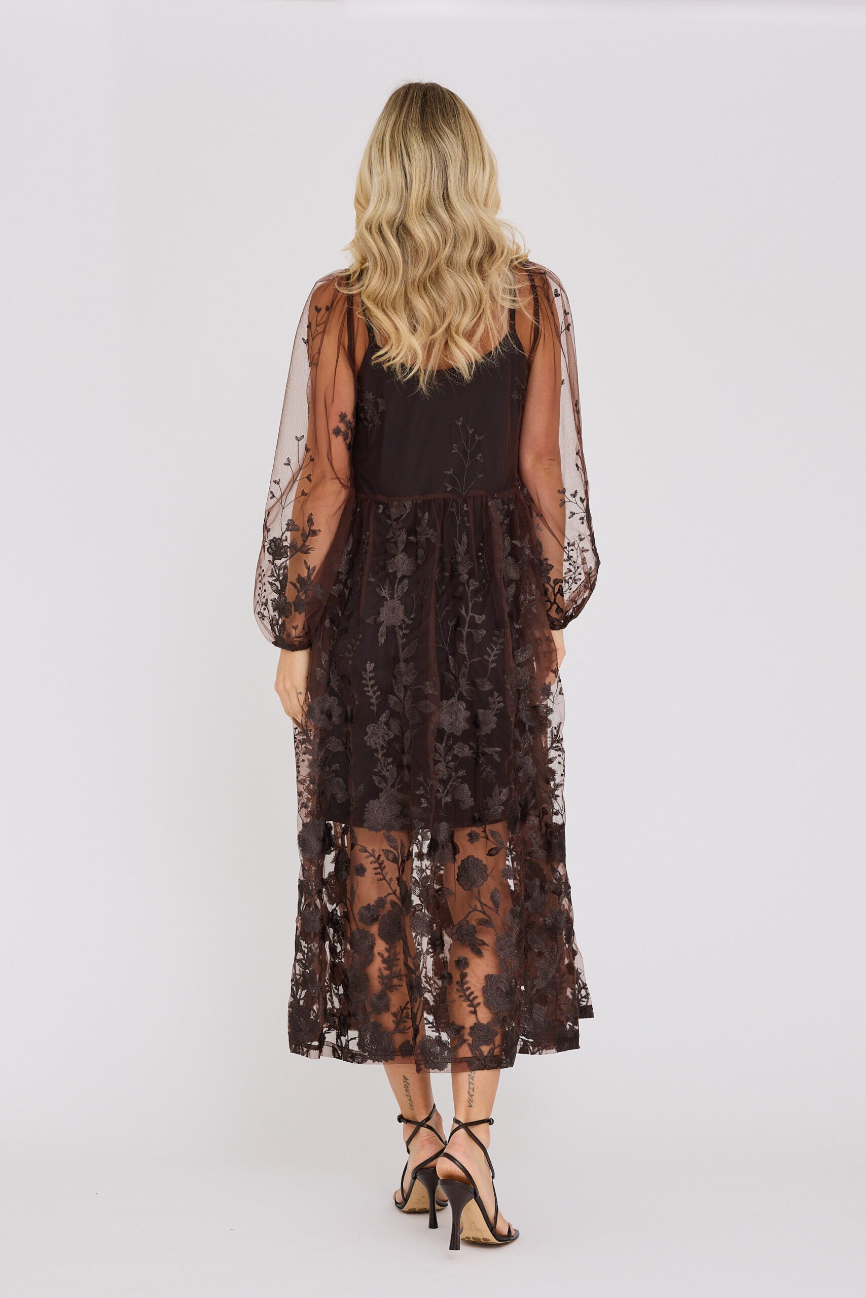 Fuschia Dress Dark Brown