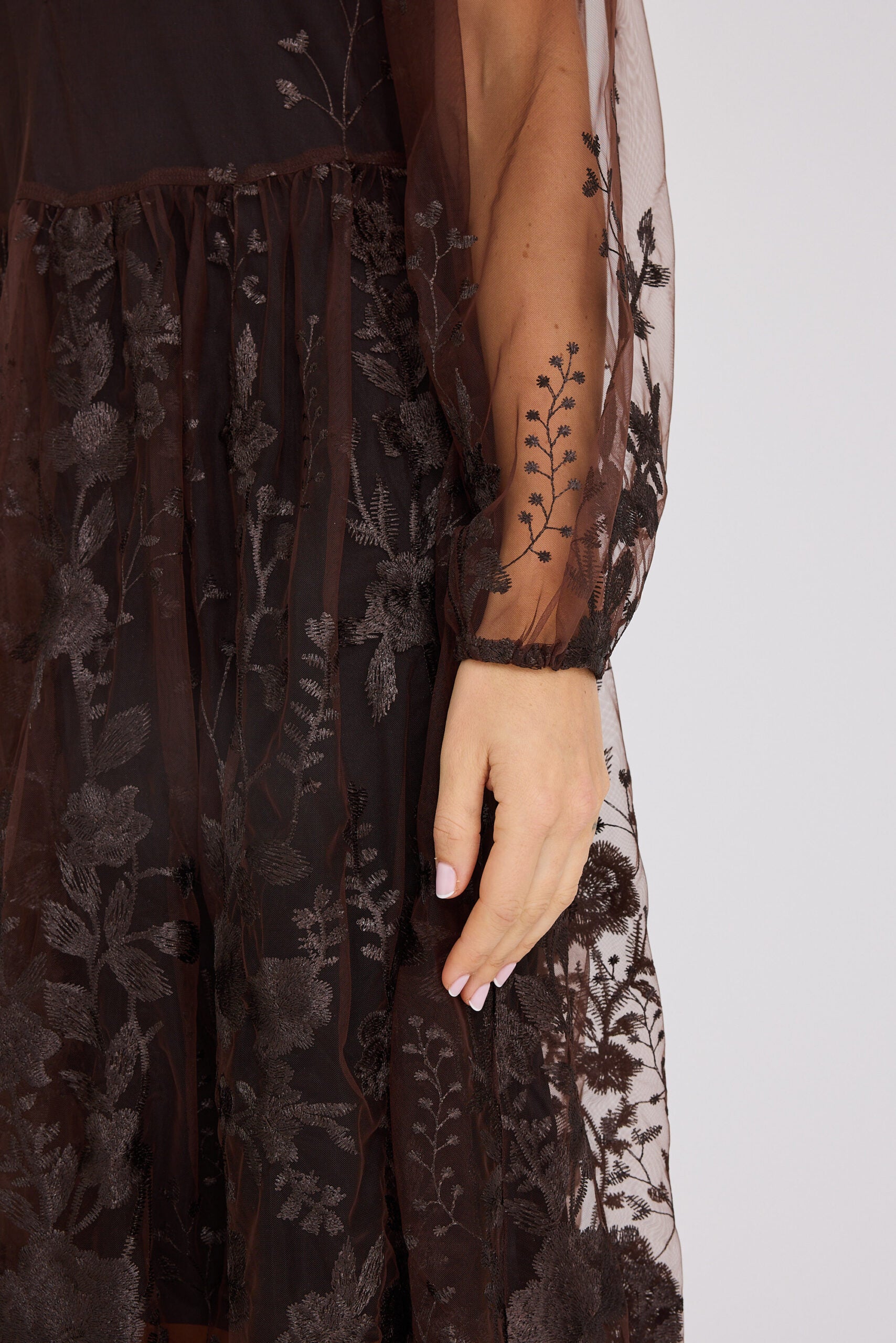 Fuschia Dress Dark Brown