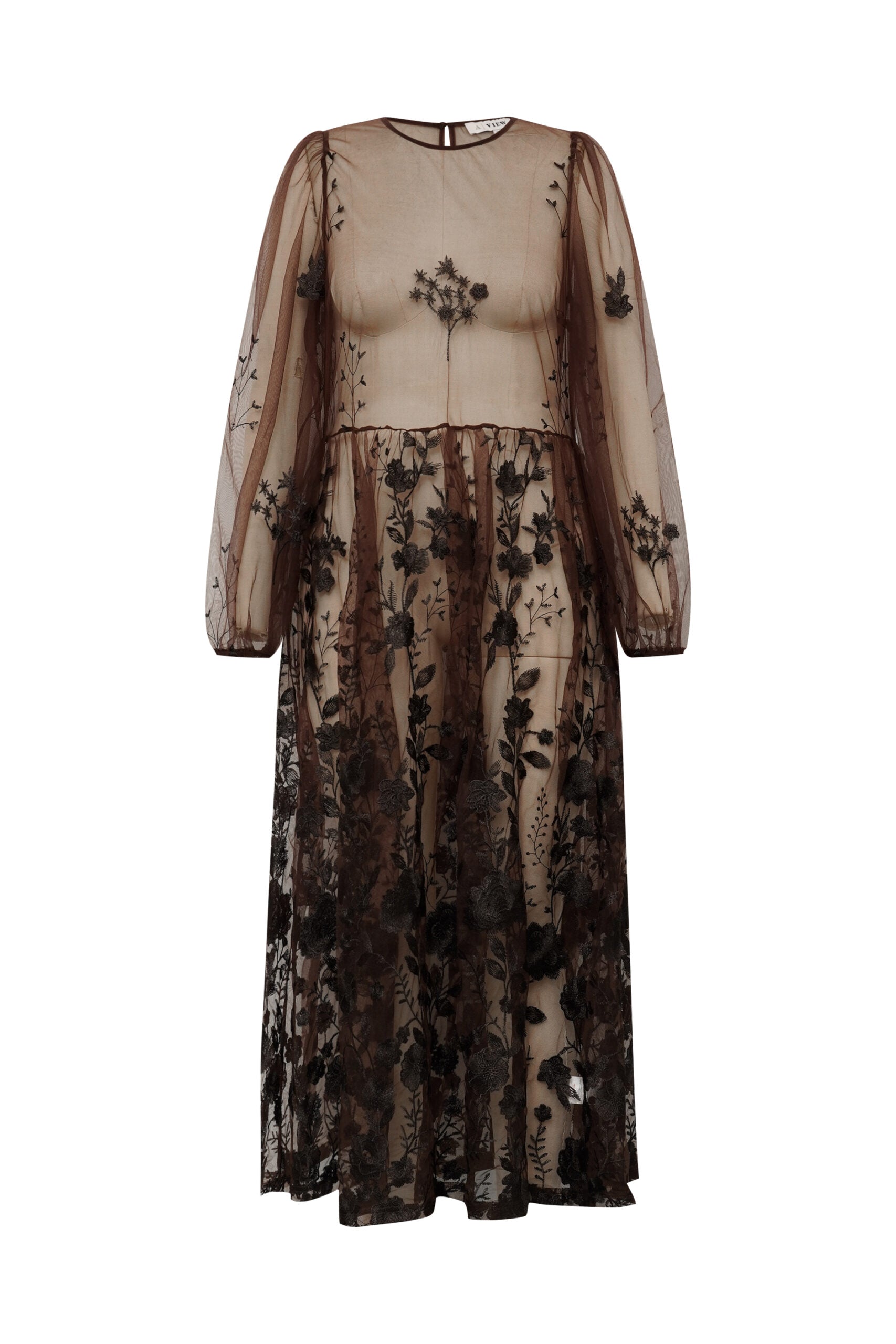 Fuschia Dress Dark Brown