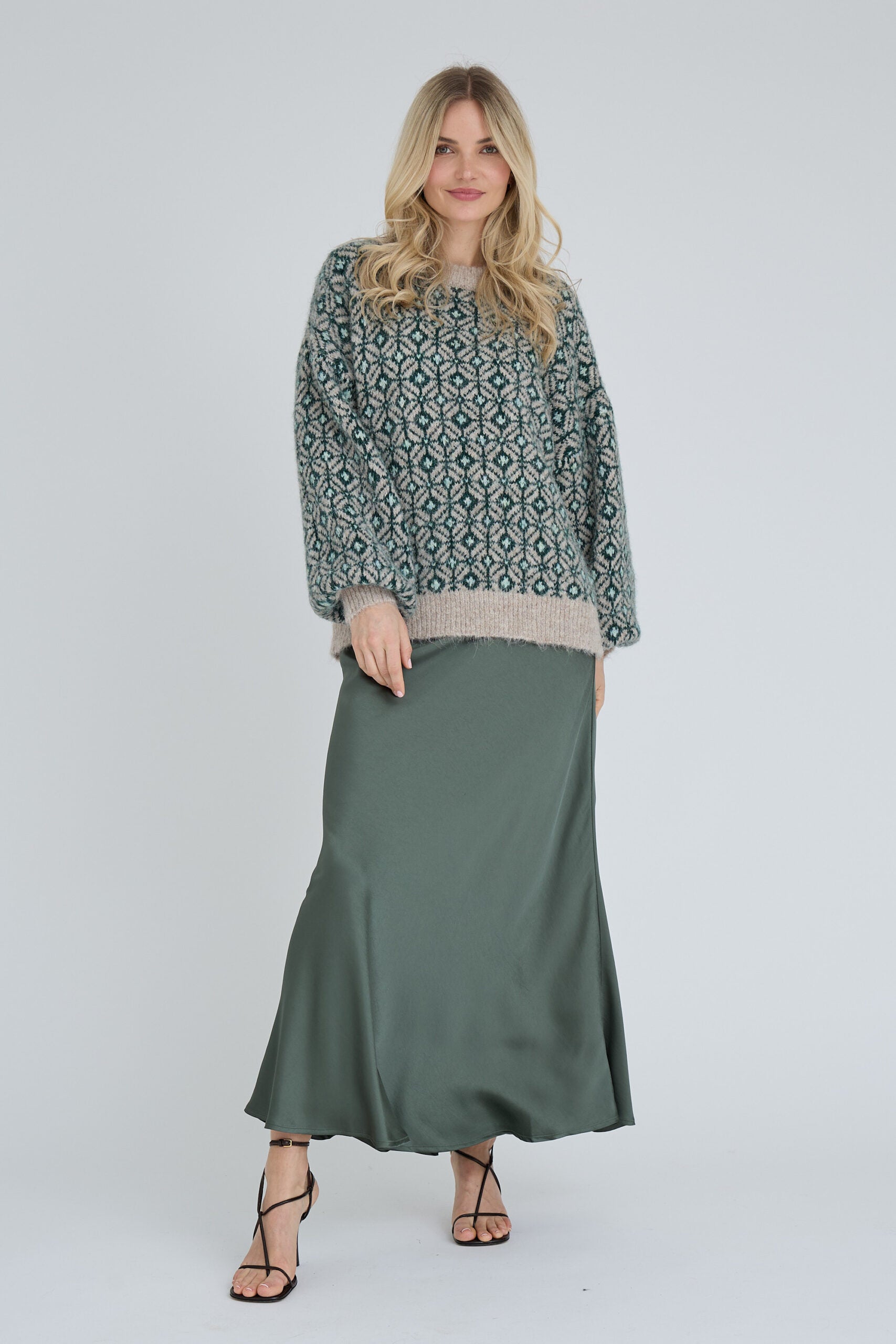 Stavanger Knit Pullover - Brown/Green A-view