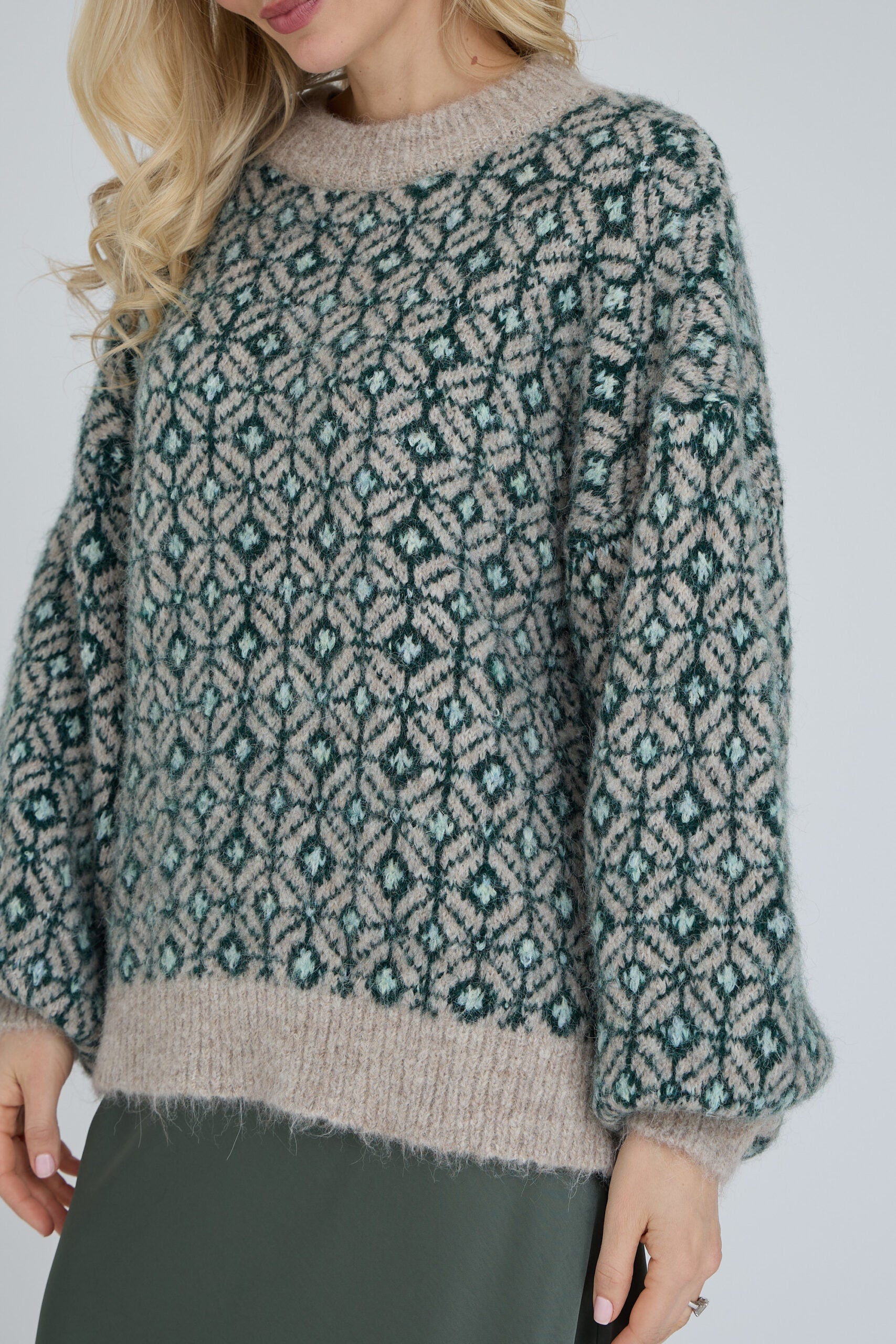 Stavanger Knit Pullover - Brown/Green A-view
