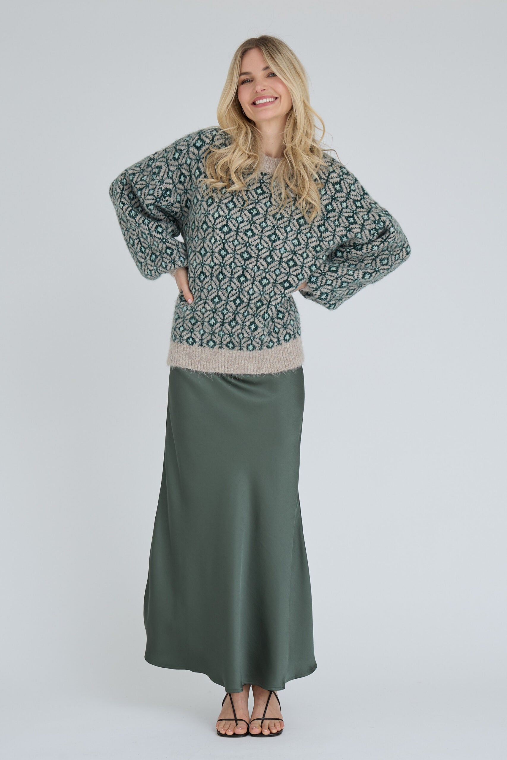 Stavanger Knit Pullover - Brown/Green A-view