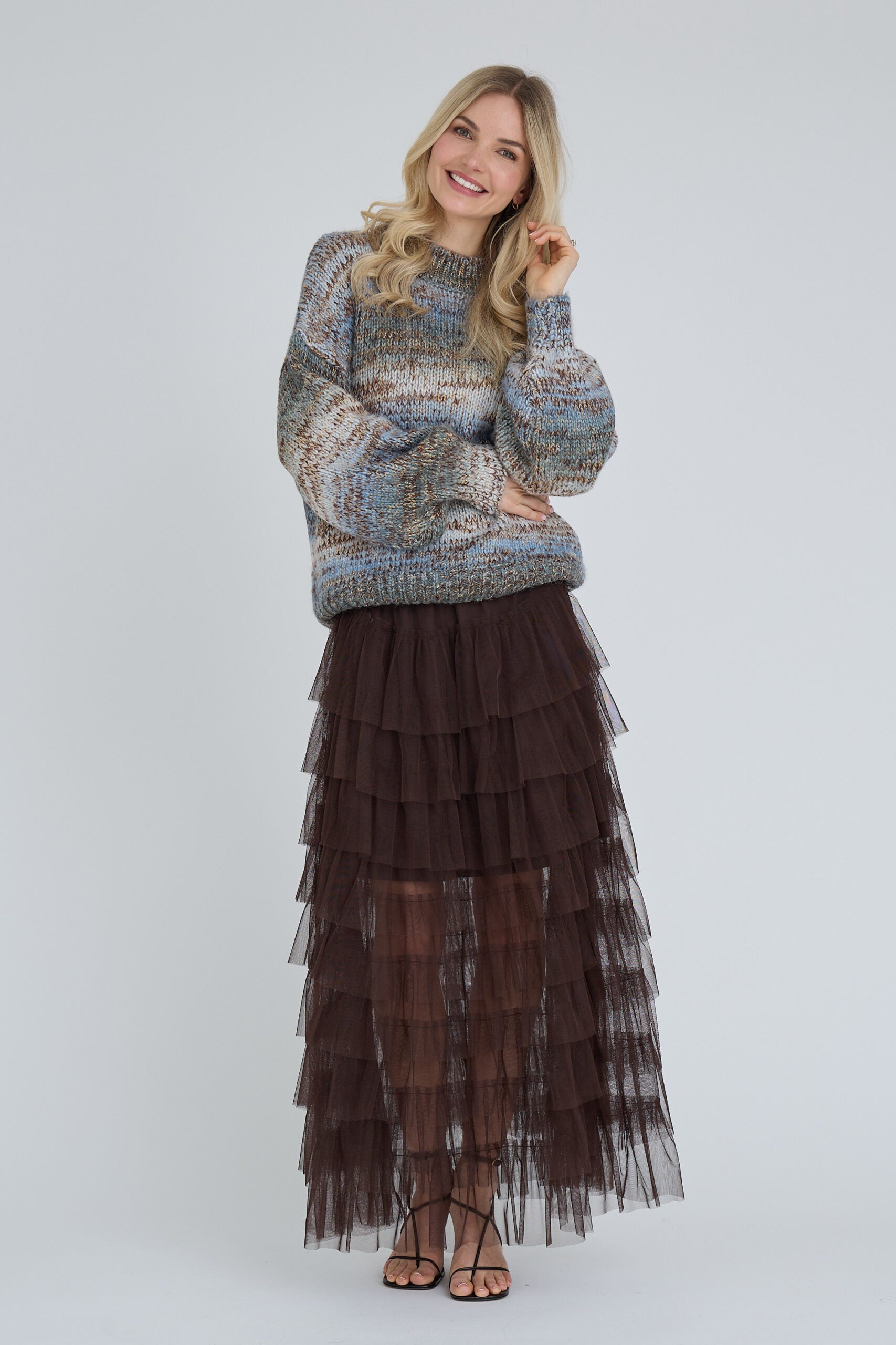 A-View Glitta Knit Pullover - Brown/Blue