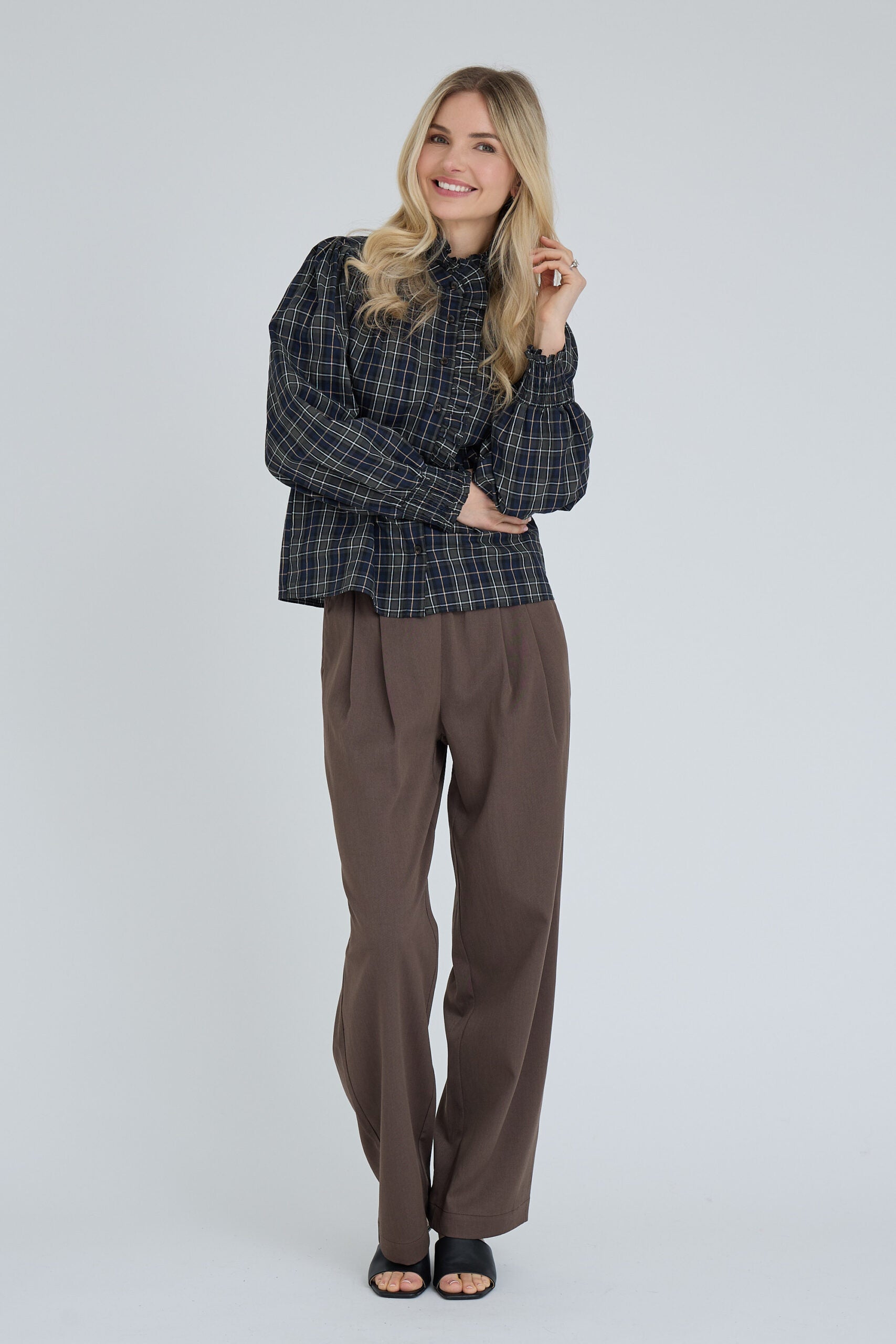 A-view Clova Check Shirt - Army/Black