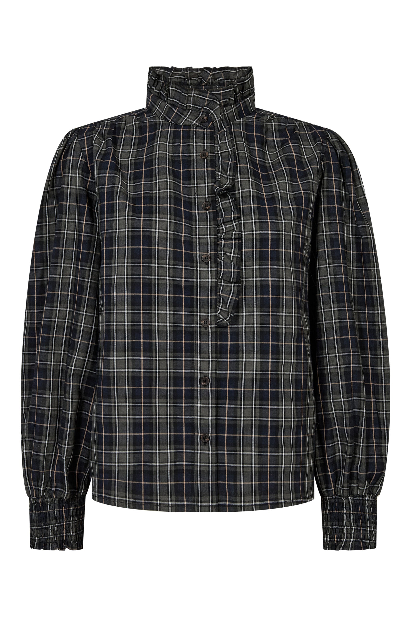 A-view Clova Check Shirt - Army/Black