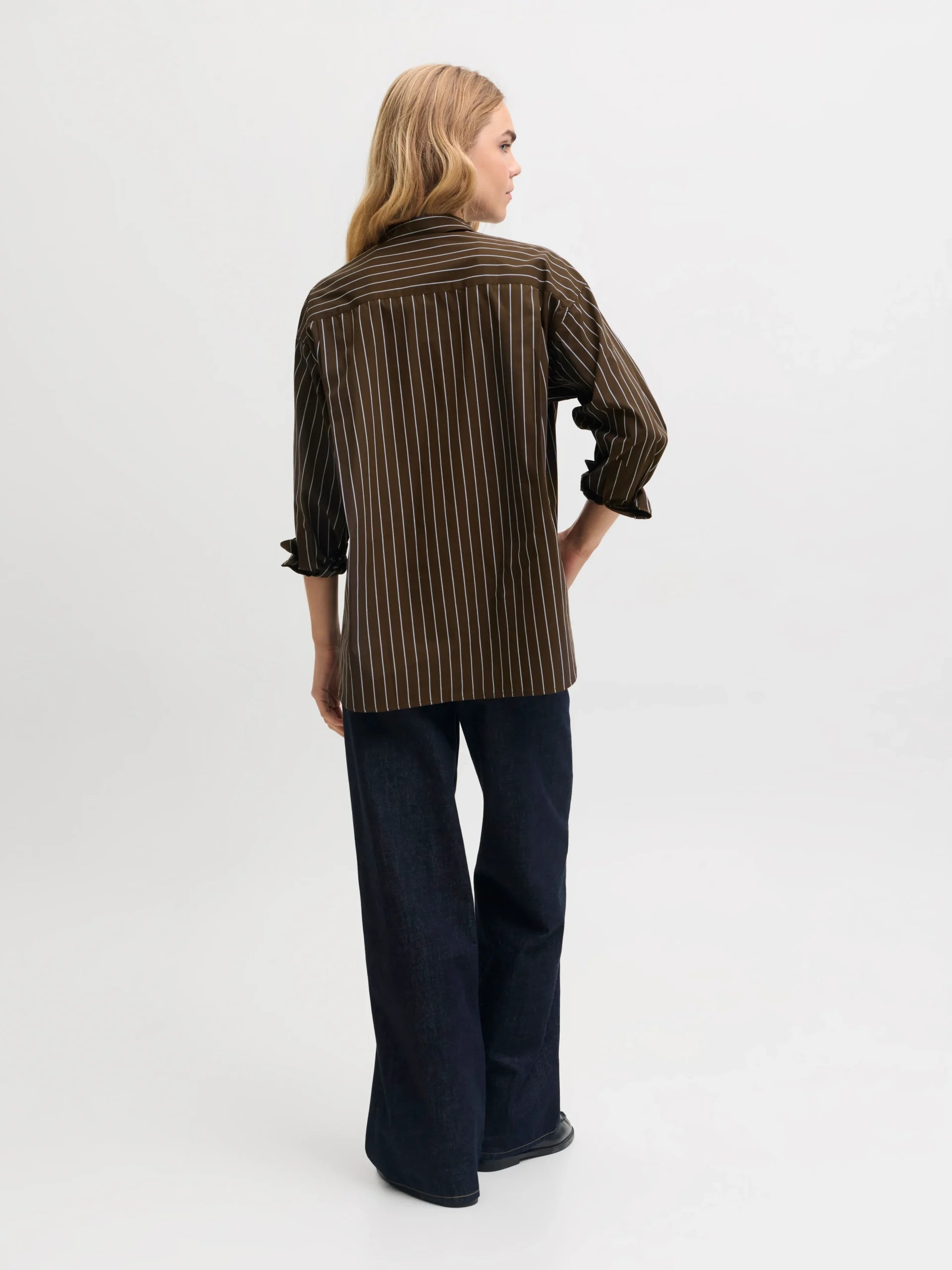 JJXX JAMIE LS RELAXED POPLIN SHIRT WVN NOOS Demitasse THIN WHITE