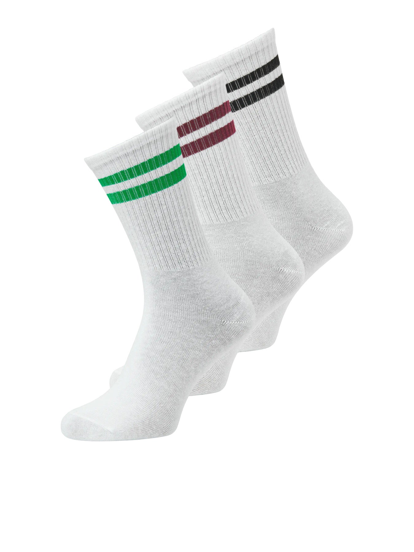 JJXX BASIC TENNIS SOCK 3-PACK ACC NOOS Cabernet w. Green Bee & Black
