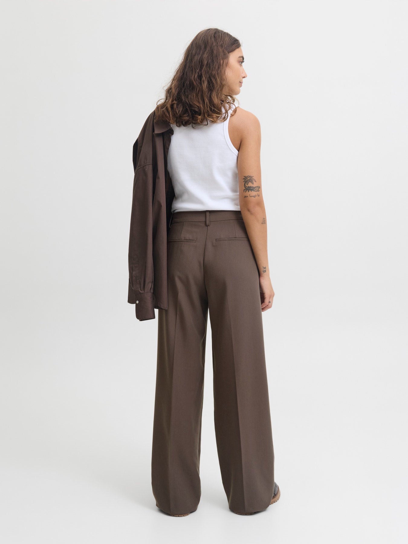 JJXX AYA ELLIS WIDE HW PANTS TLR NOOS Chocolate "30"