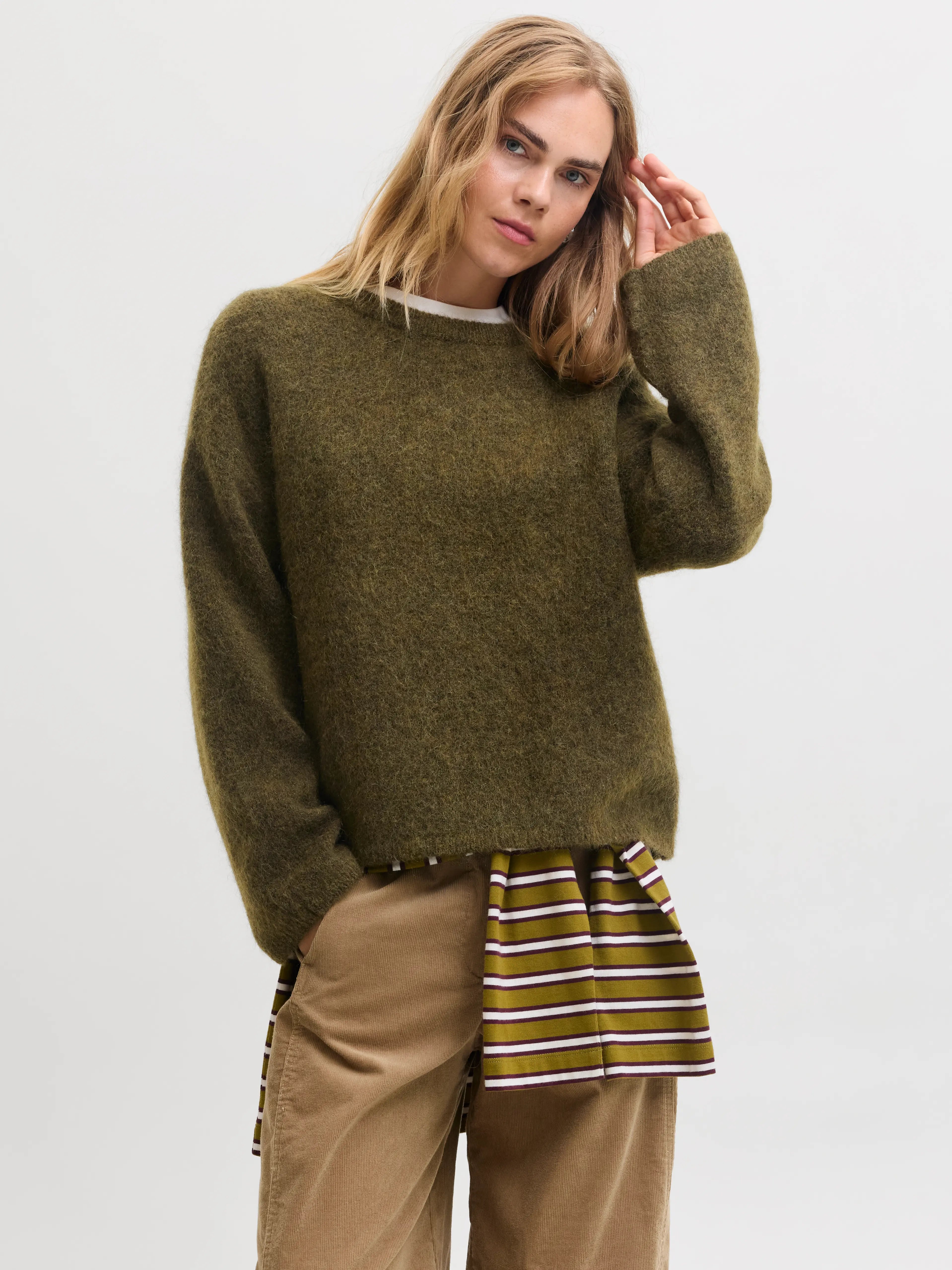 JJXX MARSHA WOOL BLEND CREW NECK KNIT Winter Moss