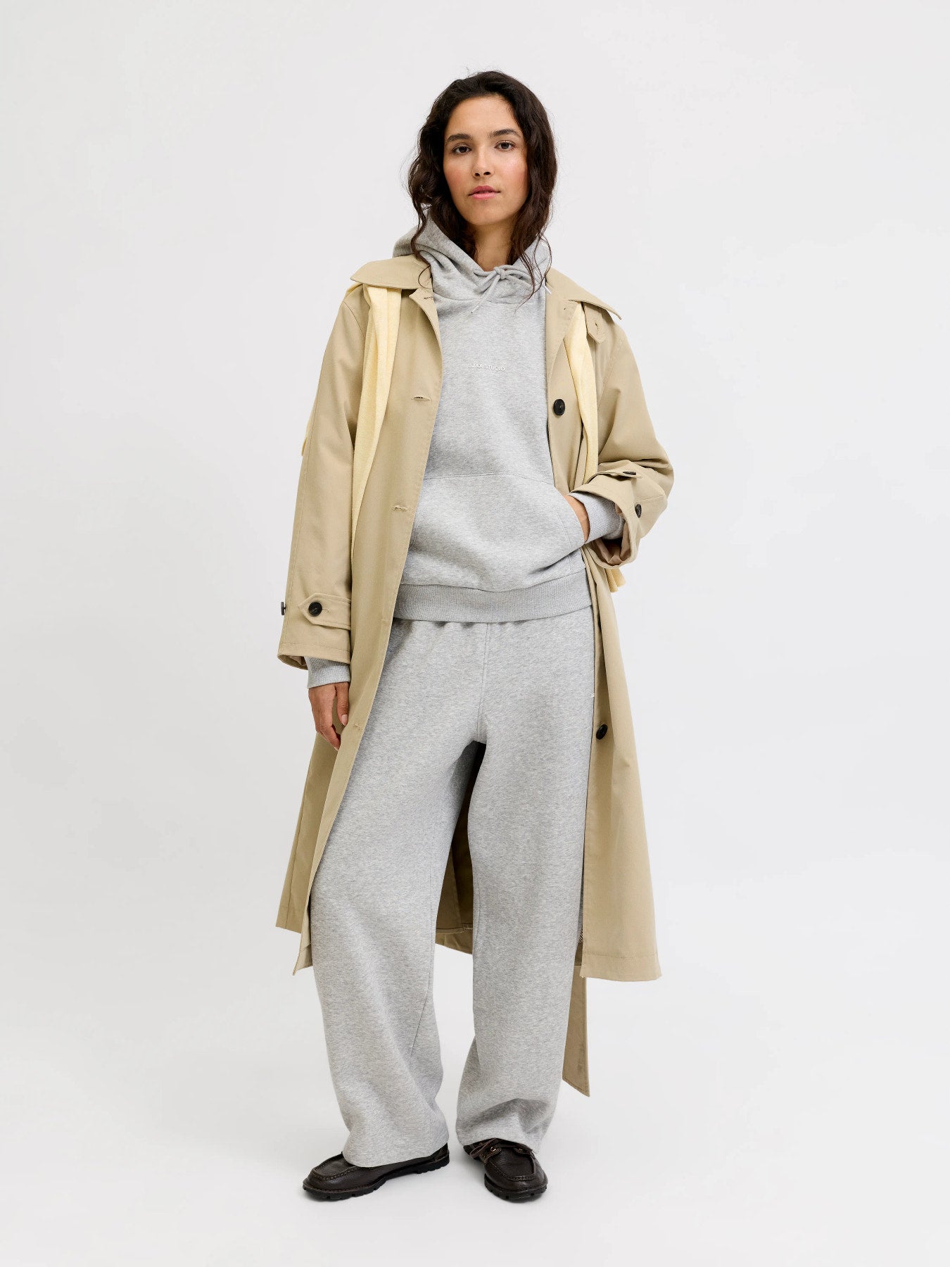 JJXX STUDIO VESTERBRO LS RLX HOOD SWT NOOS LIGHT GREY