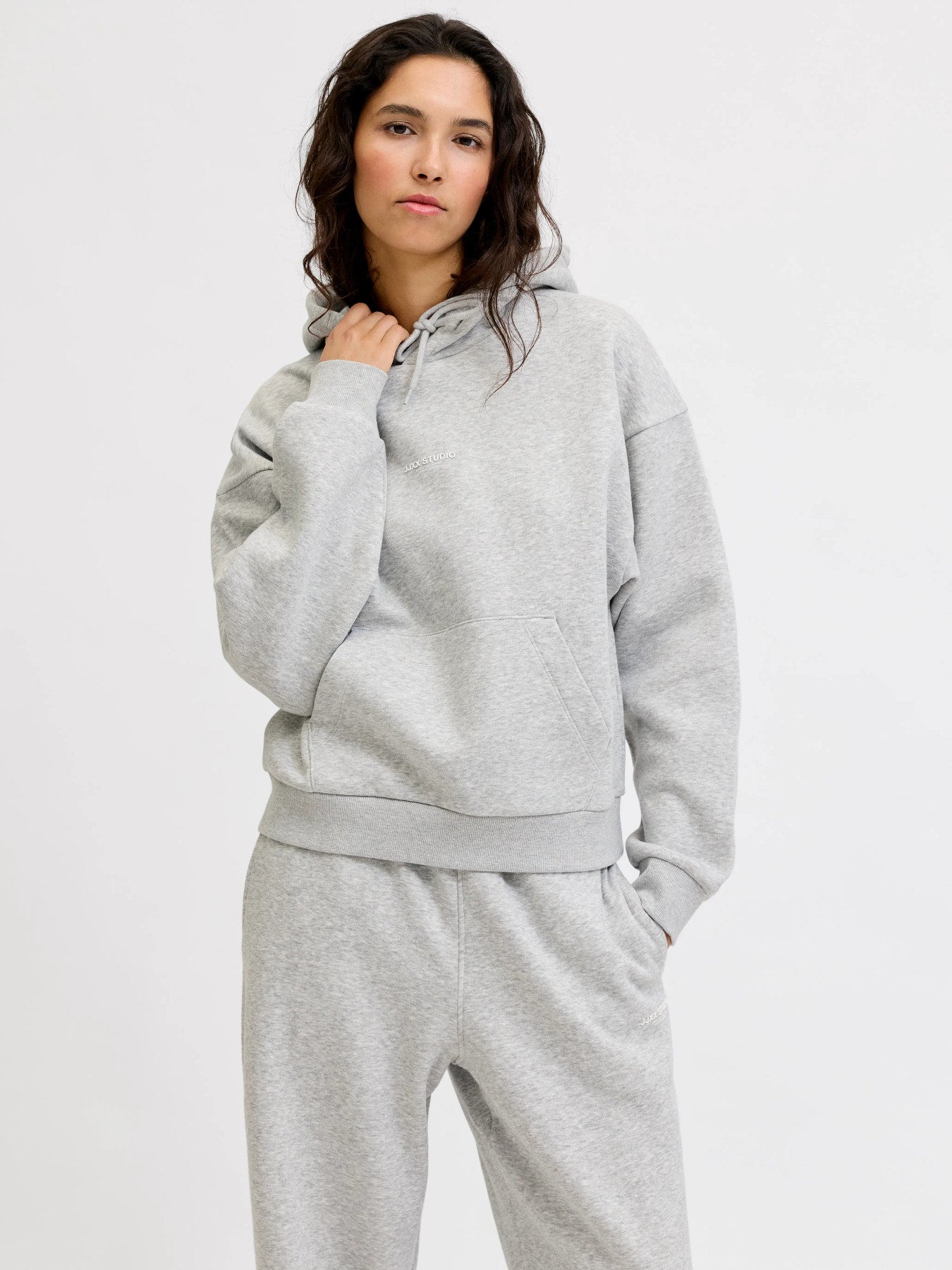 JJXX STUDIO VESTERBRO LS RLX HOOD SWT NOOS LIGHT GREY