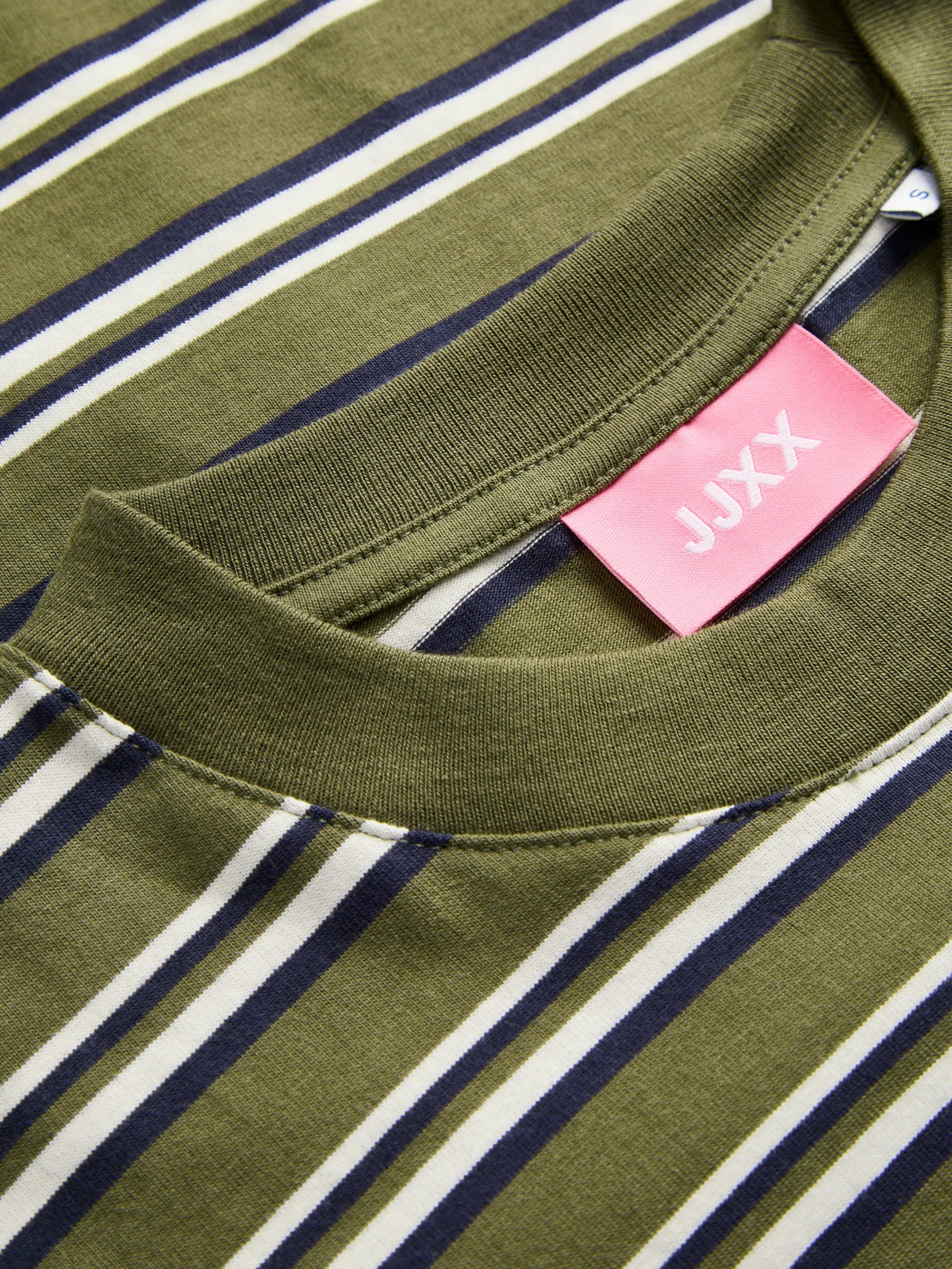 JJXX SOPHIA BOXY LS STRIPE TEE JRS SN Winter Moss Night Sky & Vanilla Ice
