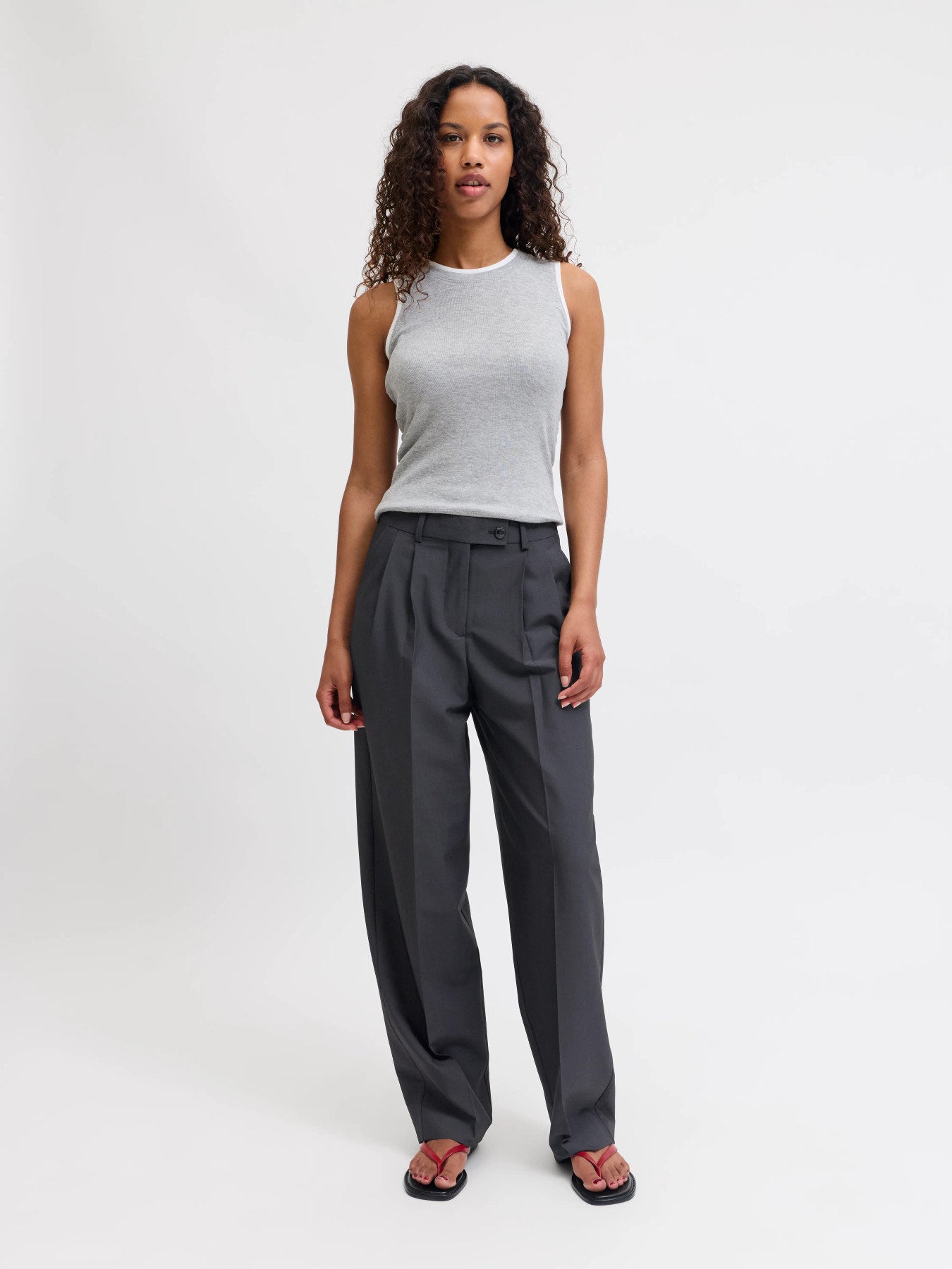 JJXX NICO MILEY BARREL HW PANTS PNT Asphalt