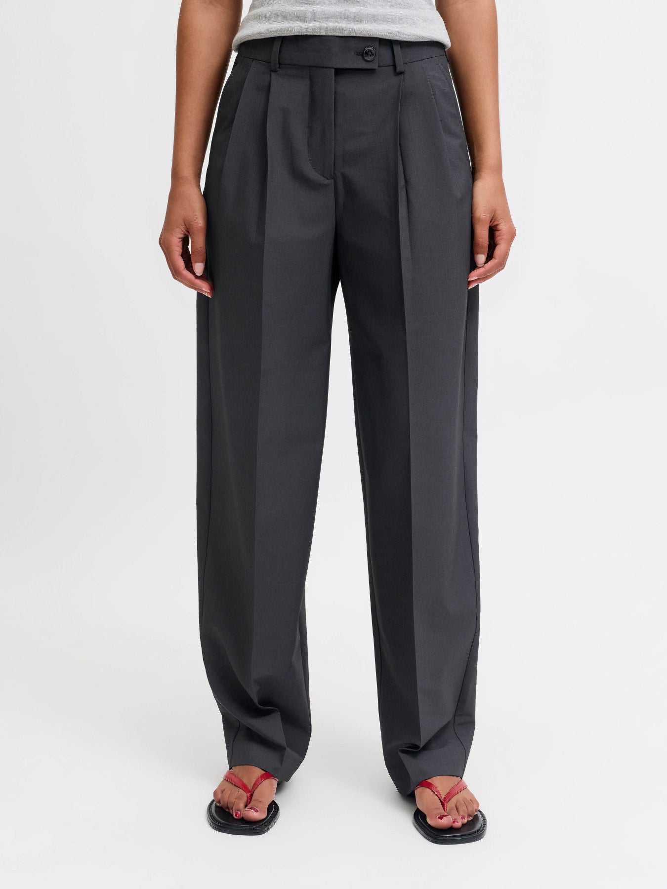 JJXX NICO MILEY BARREL HW PANTS PNT Asphalt