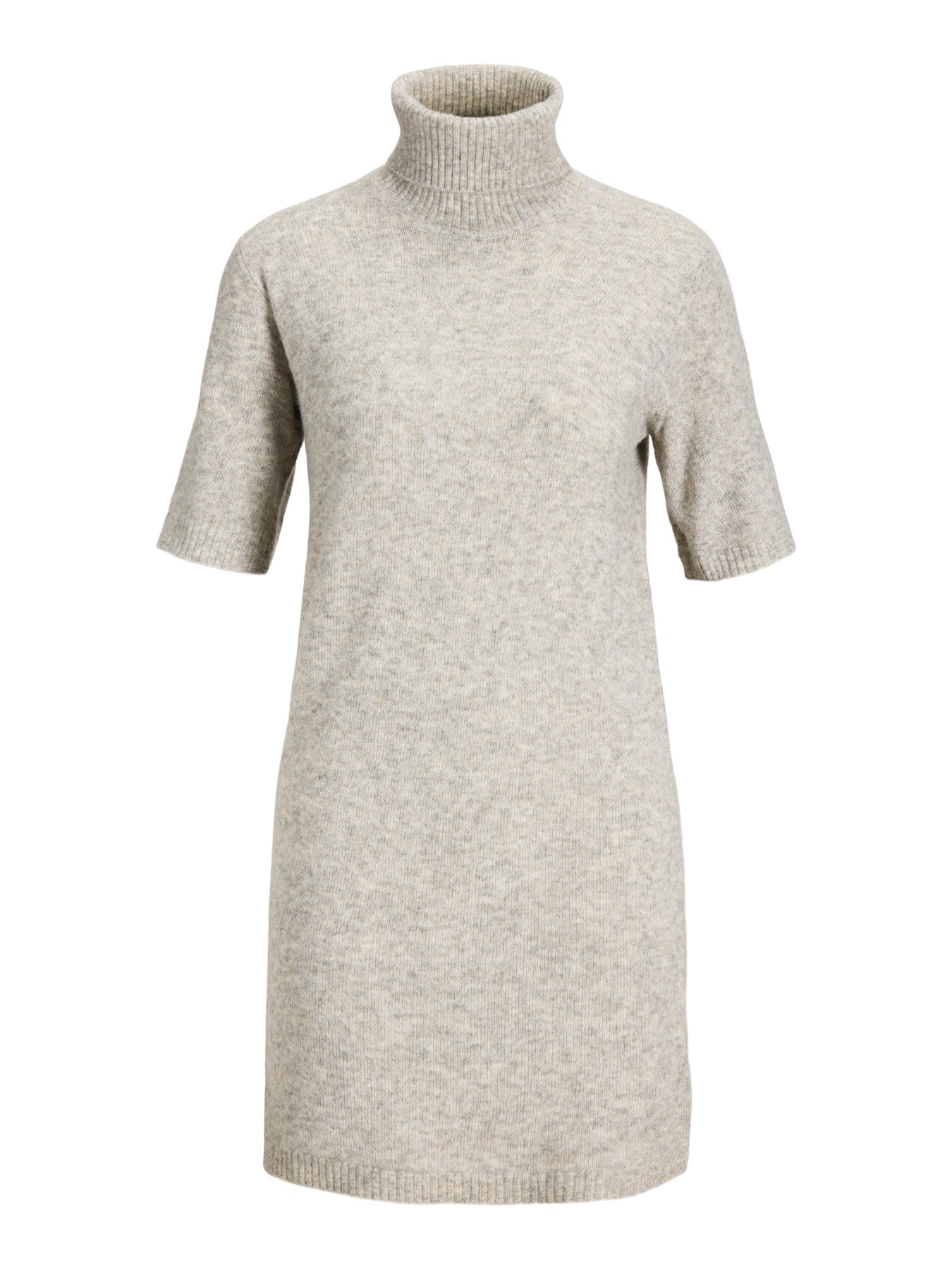 JXVALERIA SS ROLL NECK DRESS KNIT Light Grey Melange