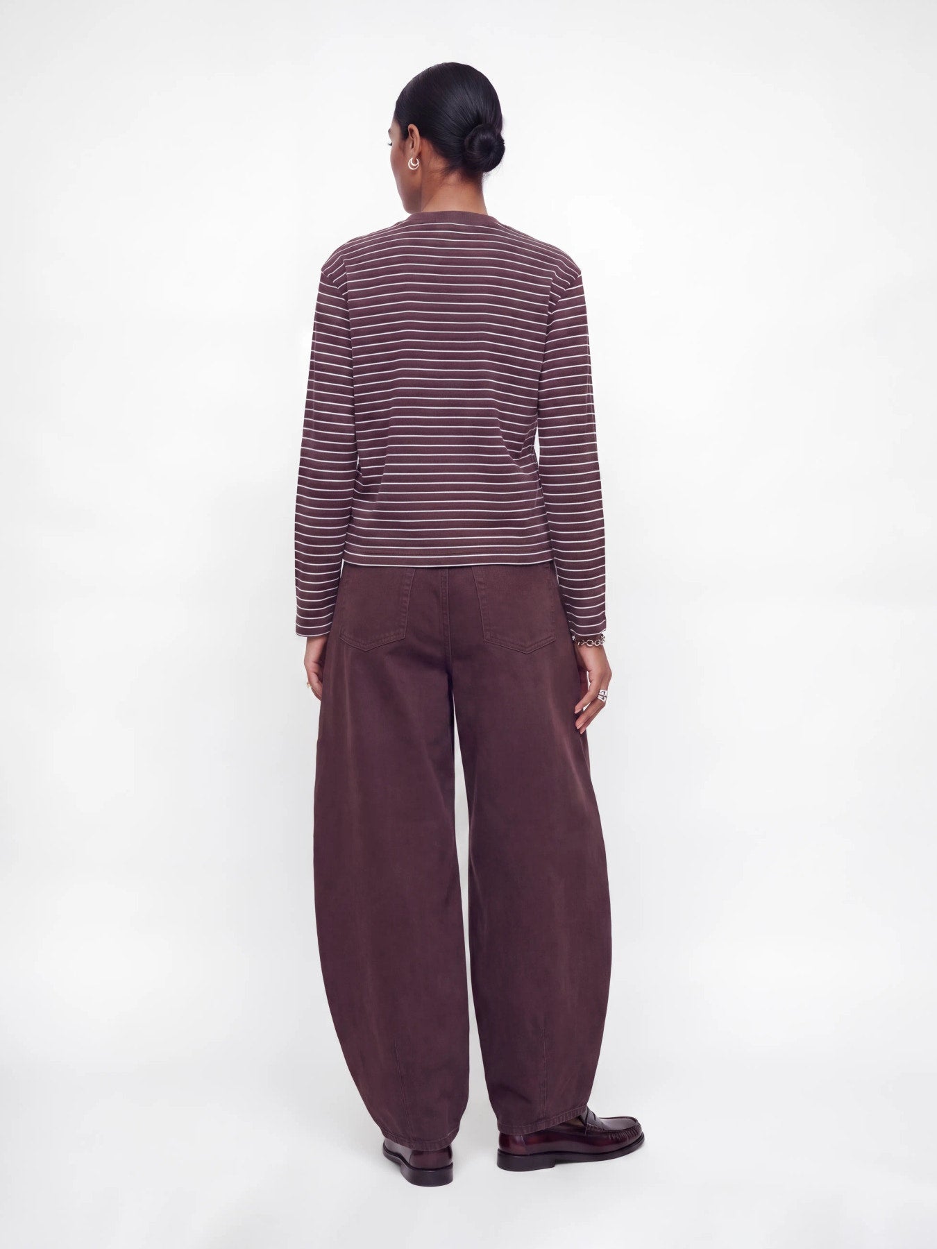 JJXX SOPHIA BOXY LS SCARF TEE JRS EXP Huckleberry Fudge/Cloud Dancer