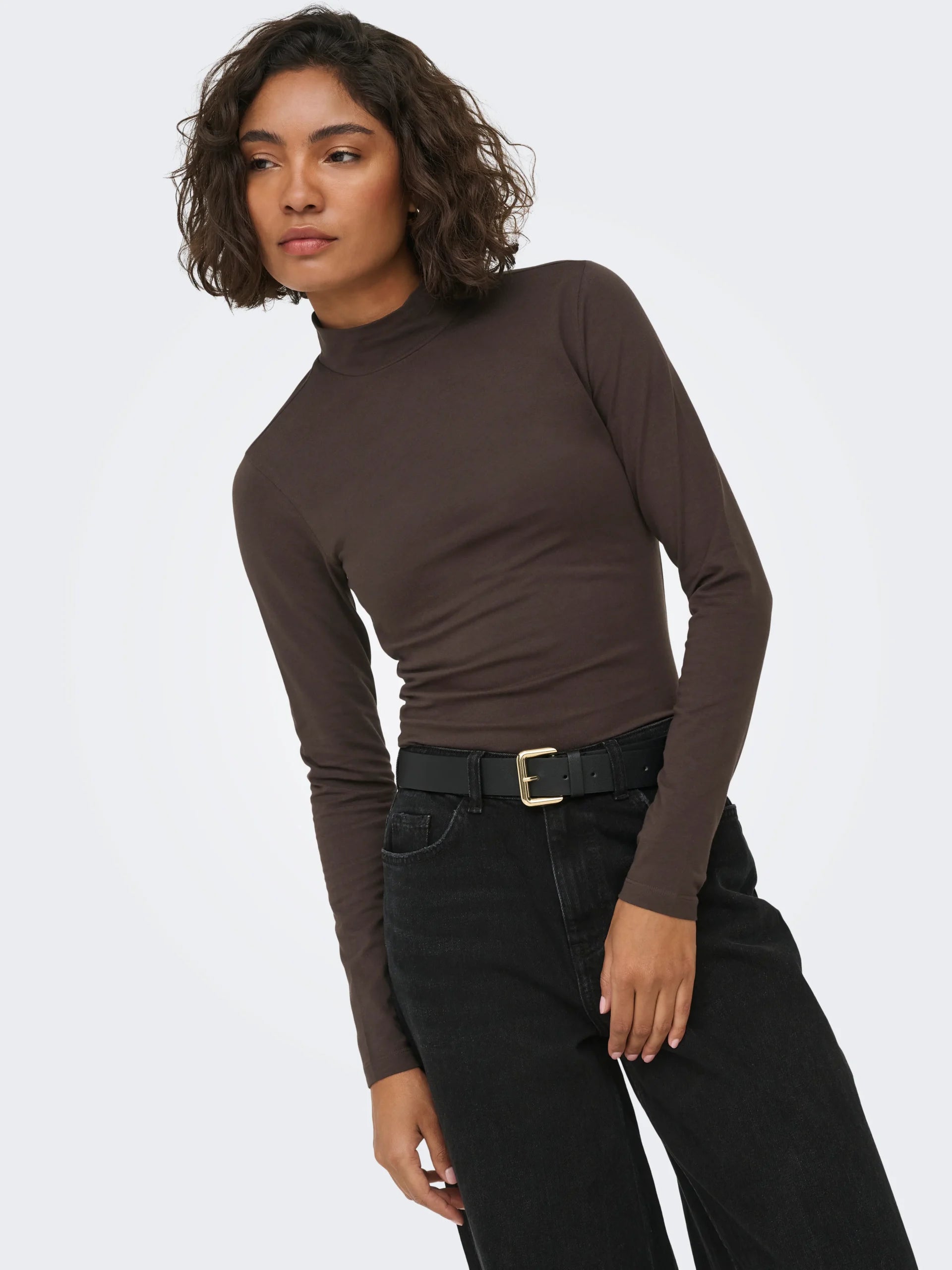 JDY AVA NEW TURTLENECK TOP JRS NOOS  Chocolate Torte