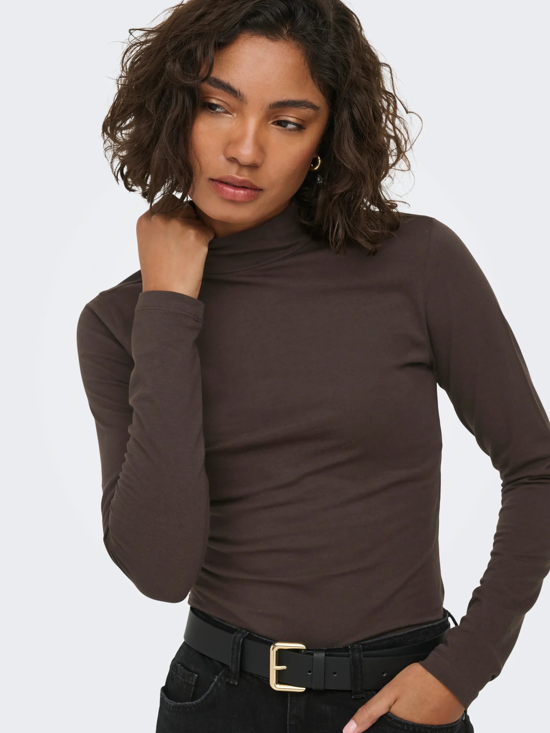 JDY AVA NEW TURTLENECK TOP JRS NOOS  Chocolate Torte