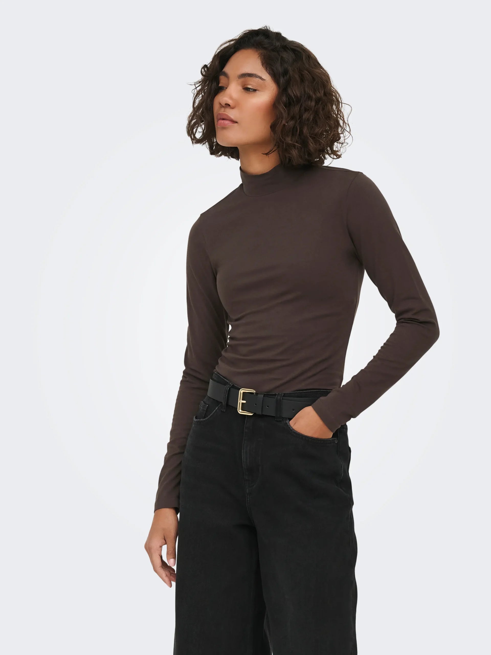 JDY AVA NEW TURTLENECK TOP JRS NOOS  Chocolate Torte