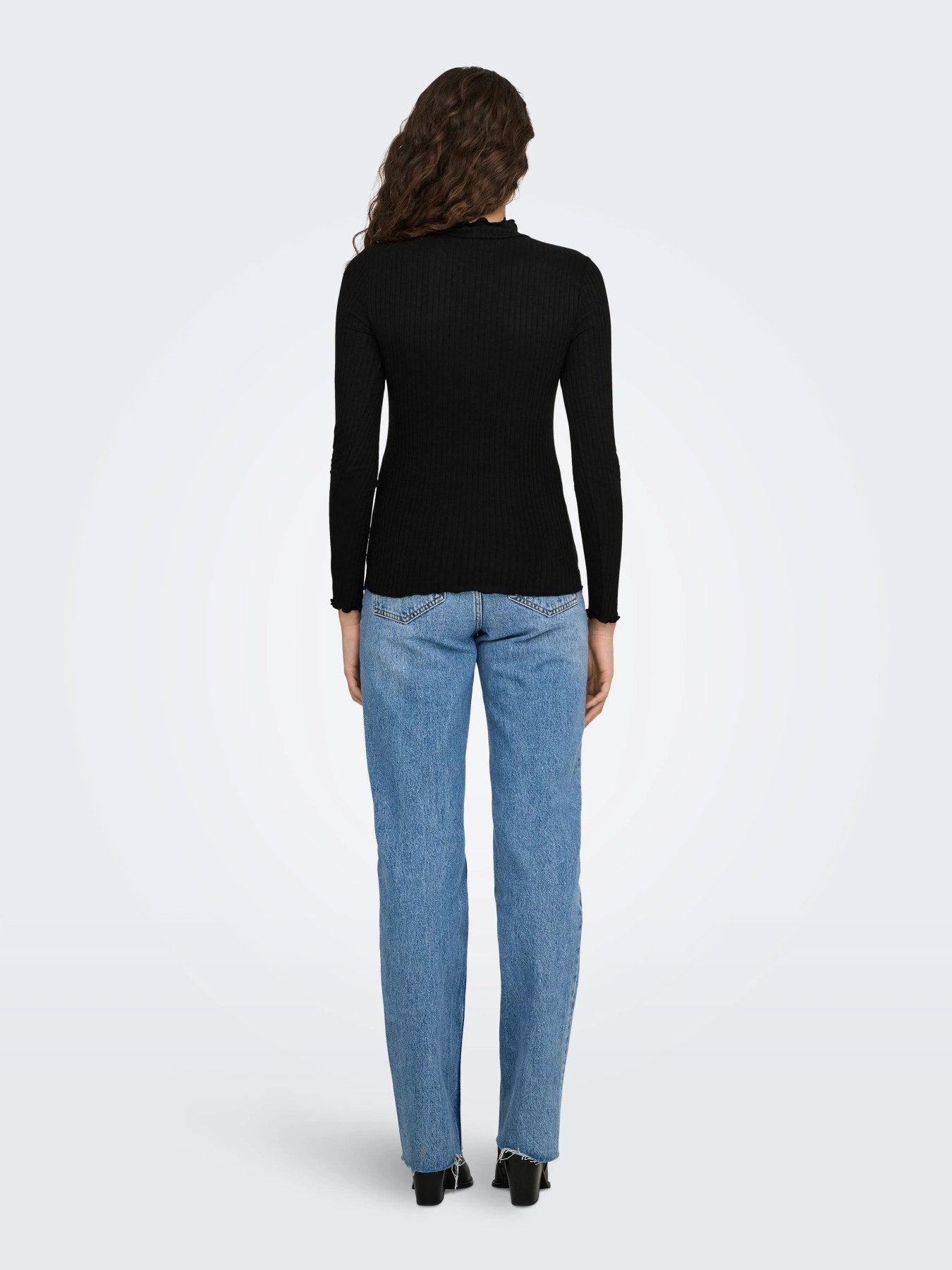JDYFRANSISKA LIFE L/S HI-NCK TOP JR NOOS BLACK