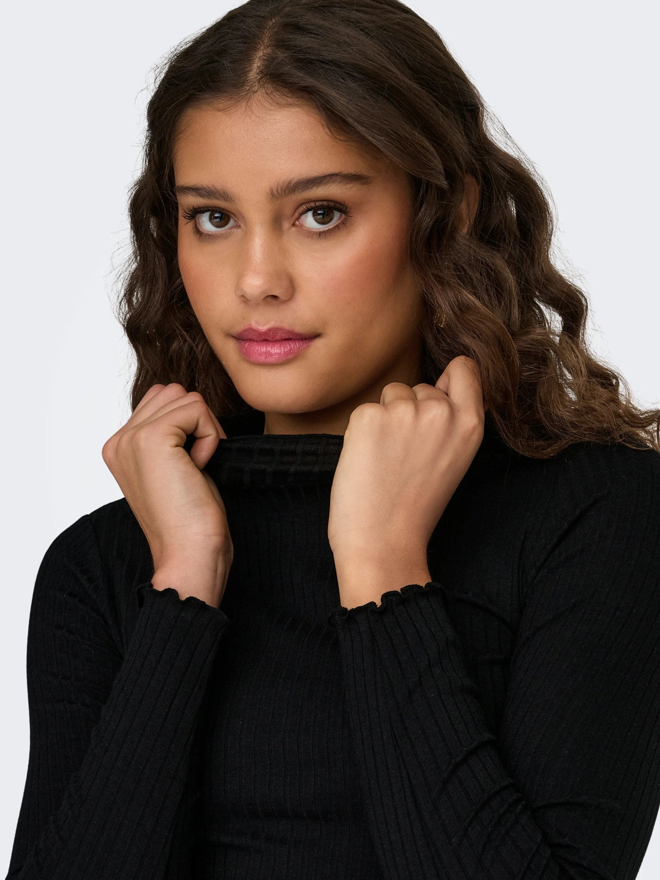 JDYFRANSISKA LIFE L/S HI-NCK TOP JR NOOS BLACK