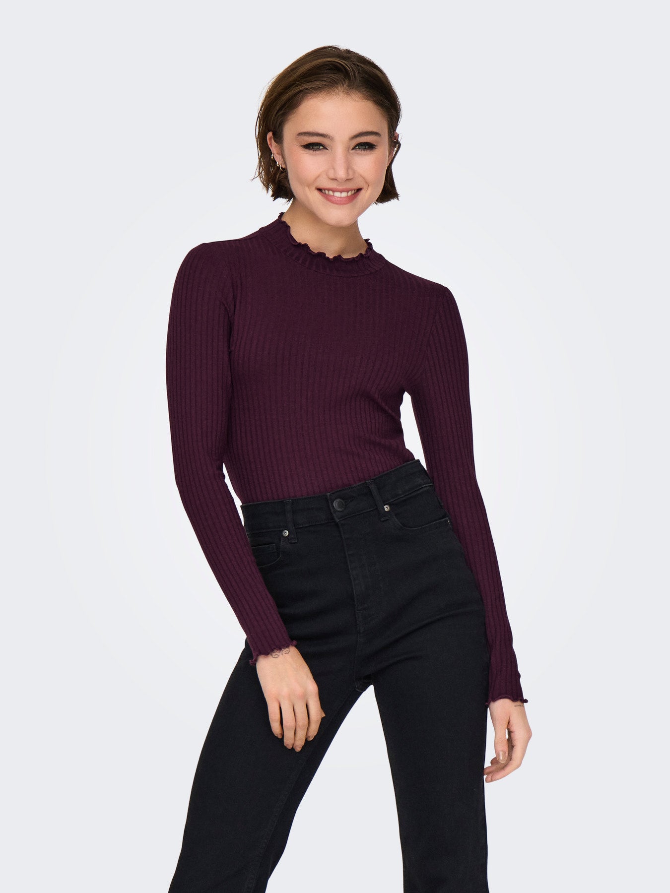 JDYFRANSISKA LIFE L/S HI-NCK TOP JR NOOS WINETASTING
