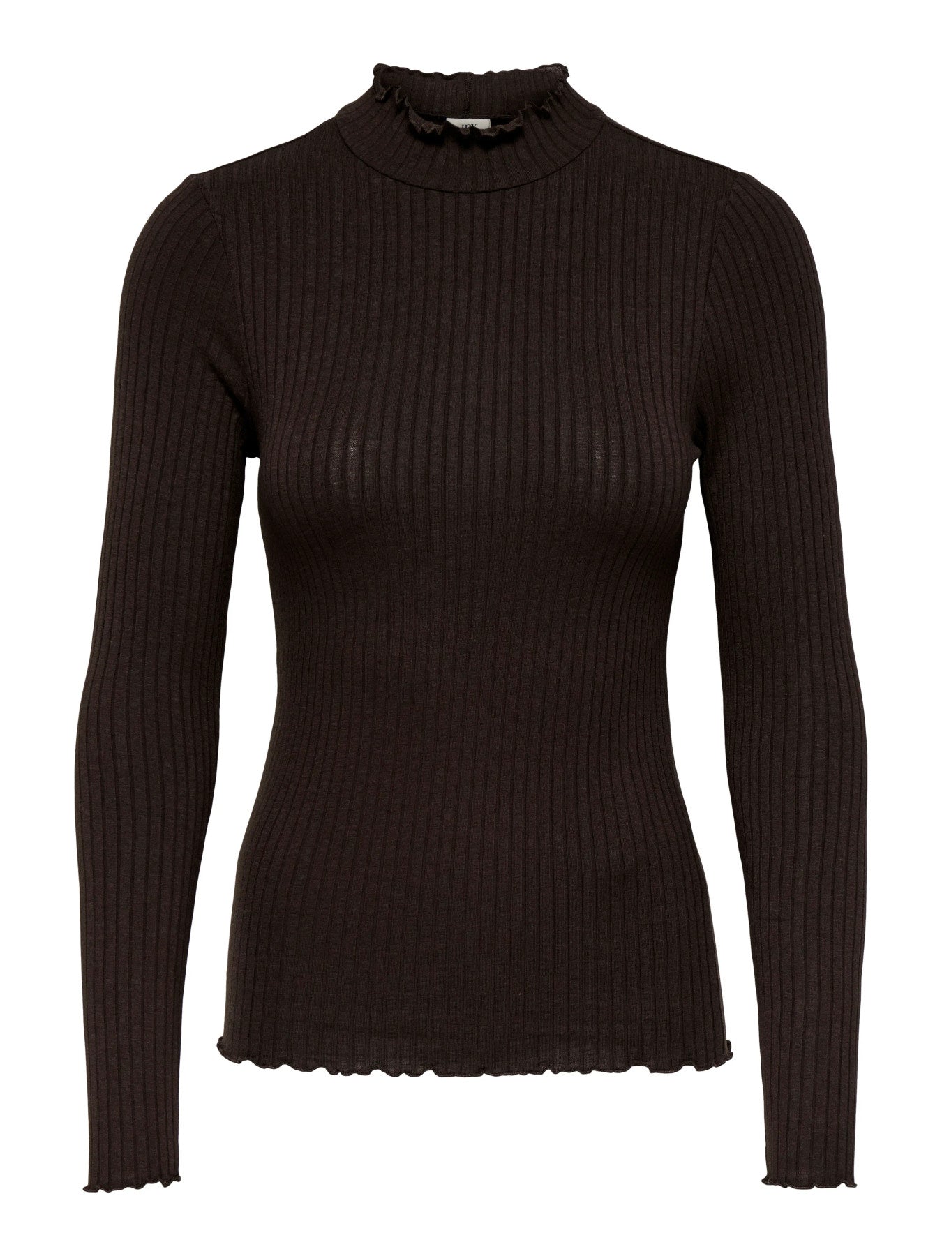 JDYFRANSISKA LIFE L/S HI-NCK TOP JR NOOS BLACK COFFEE