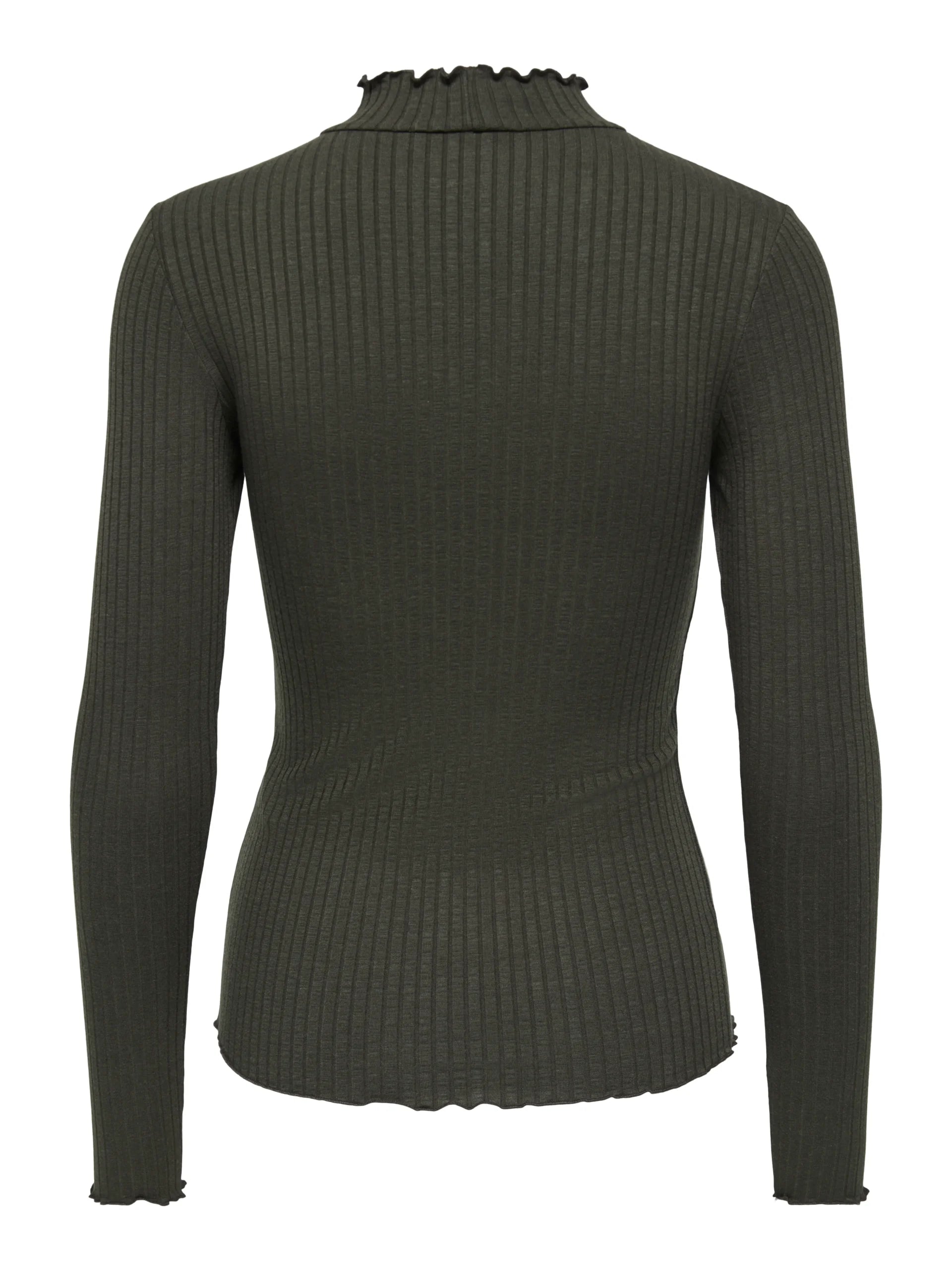 JDY FRANSISKA LIFE L/S HI-NCK TOP JR NOOS Black Olive