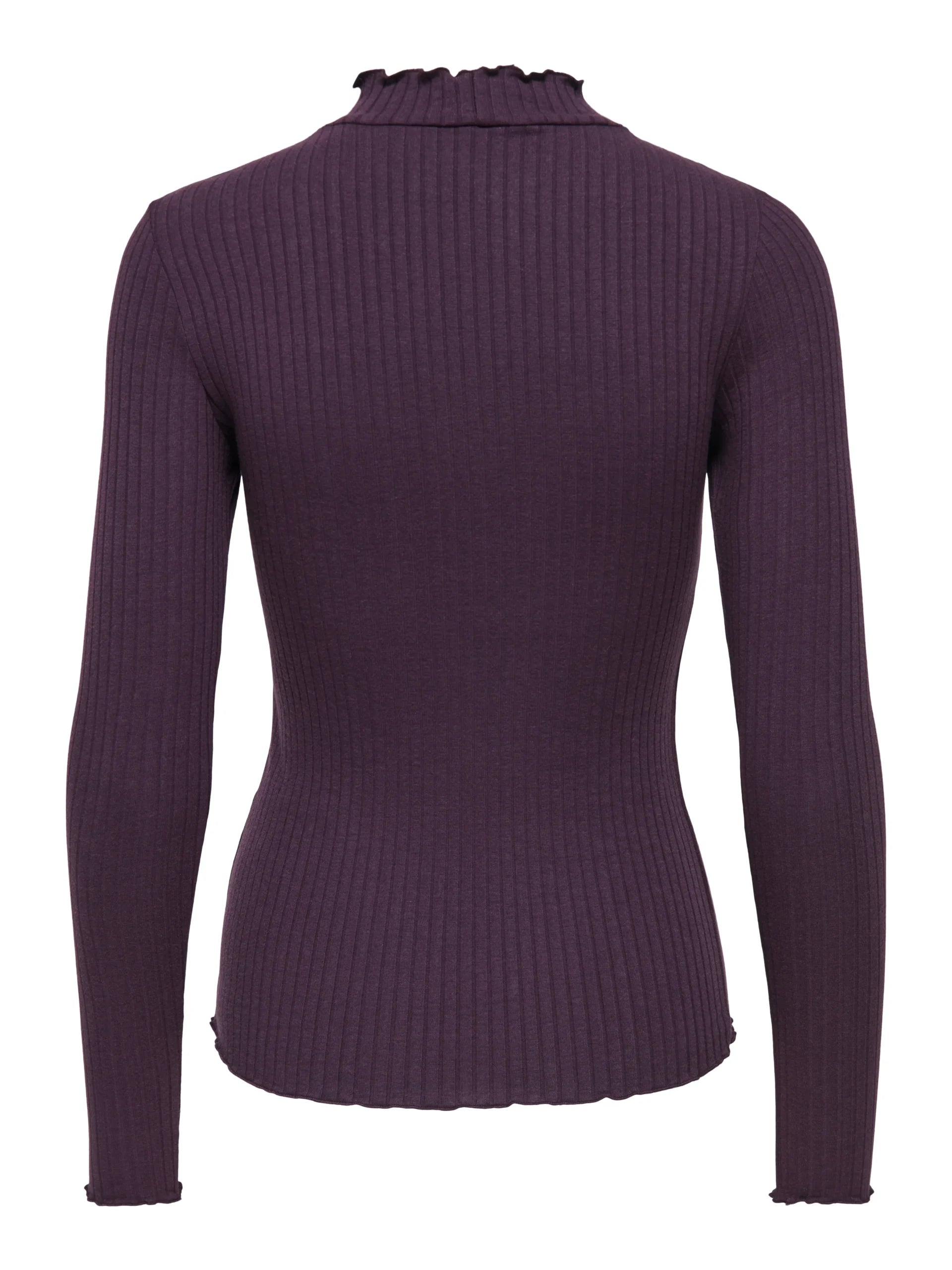 JDY FRANSISKA LIFE L/S HI-NCK TOP JR NOOS Plum Perfect
