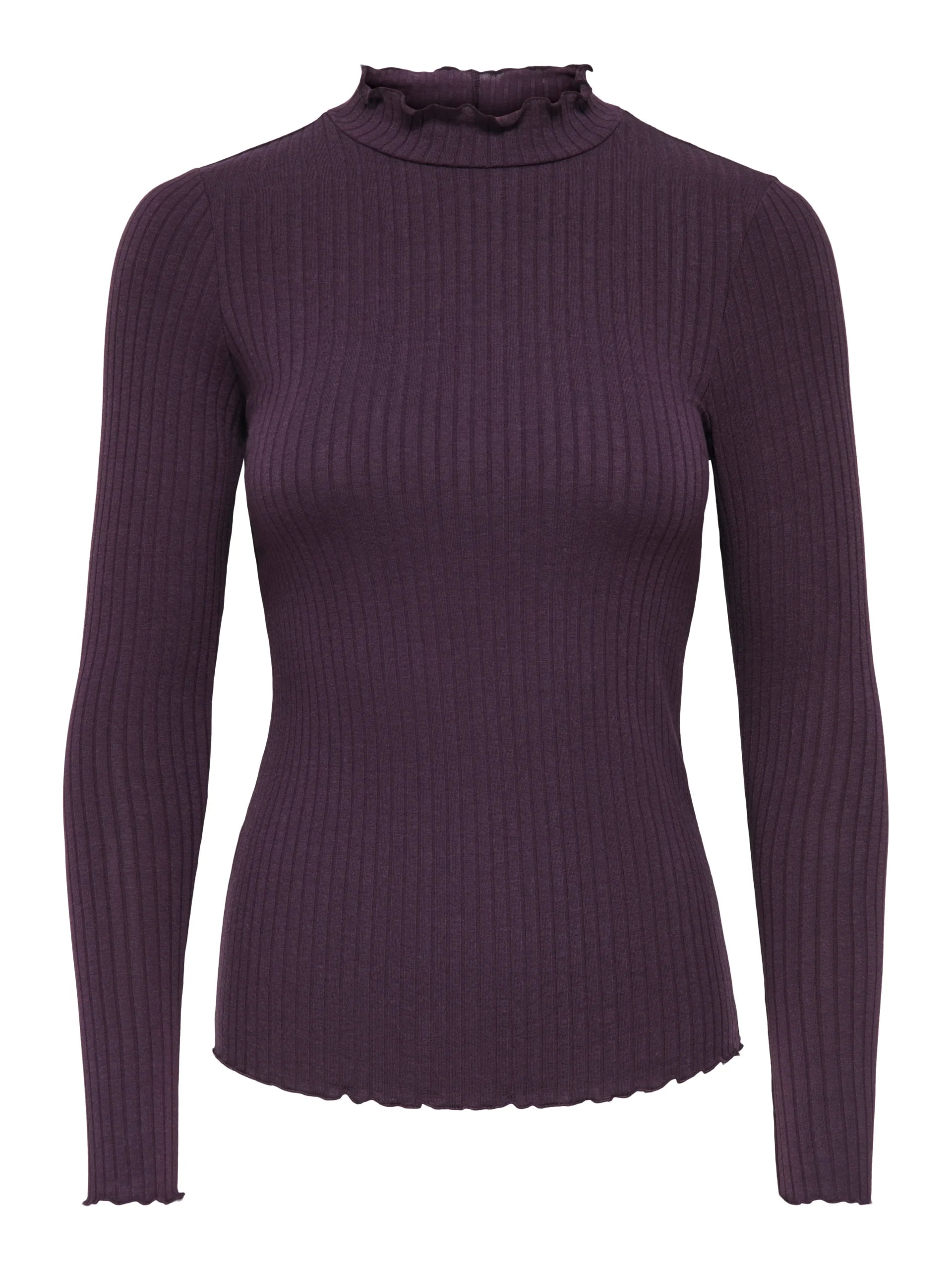 JDY FRANSISKA LIFE L/S HI-NCK TOP JR NOOS Plum Perfect
