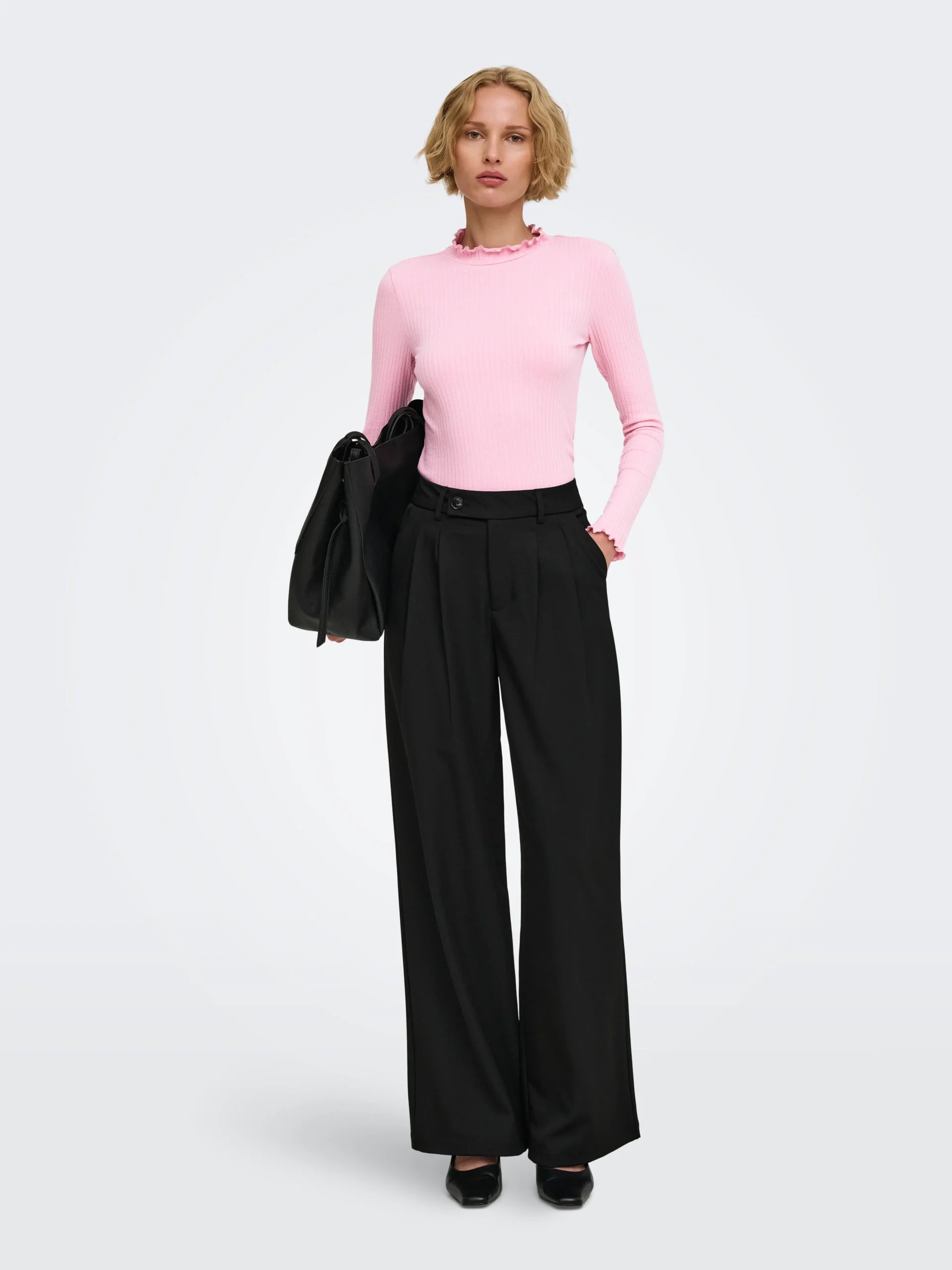 JDY FRANSISKA LIFE L/S HI-NCK TOP JR NOOS Pink Nectar