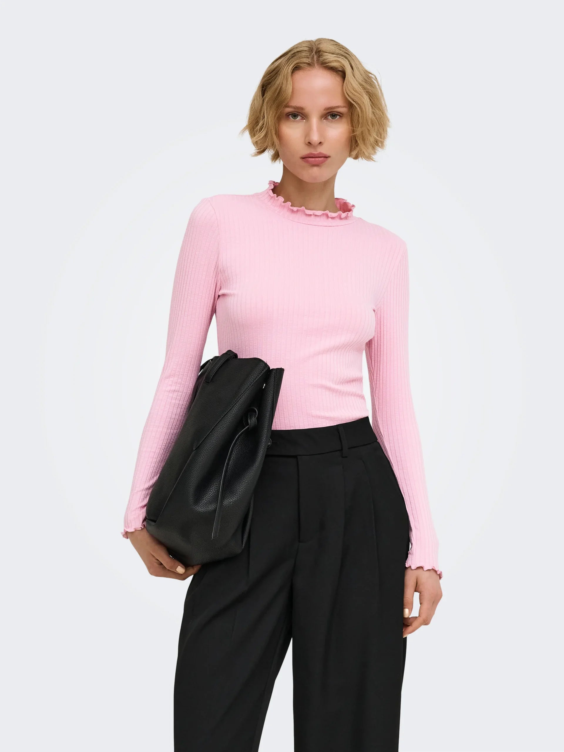 JDY FRANSISKA LIFE L/S HI-NCK TOP JR NOOS Pink Nectar