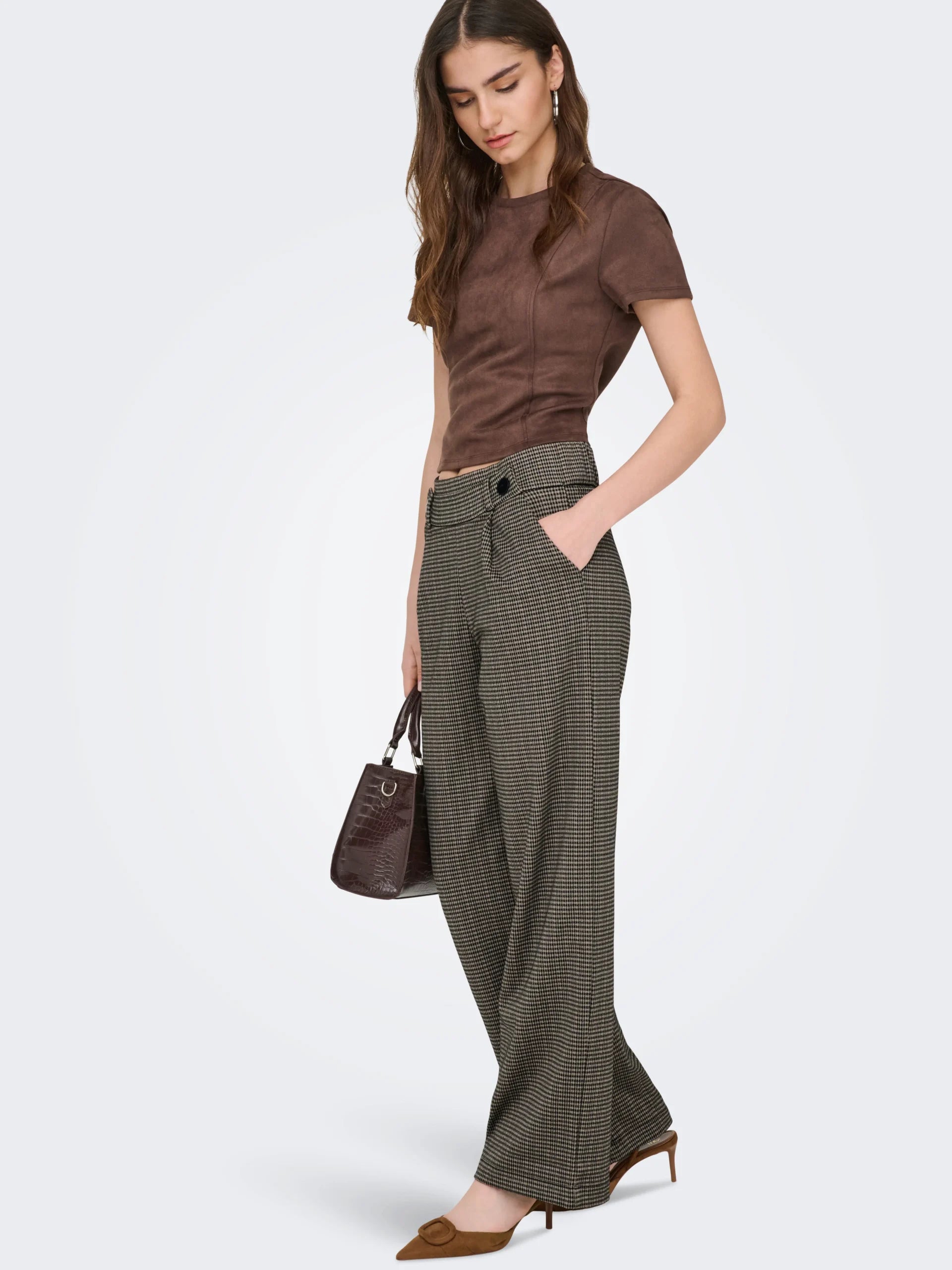 JDY GEGGO MIA LONG CHECK PANT JRS NOOS "34"