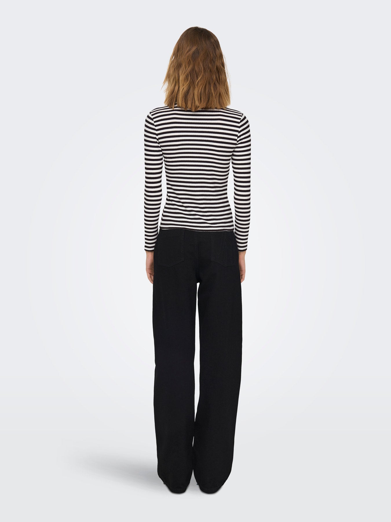 JDY FRANSISKA  L/S HI-NCK AOP TOP JRS CLOUD DANCER/COFFEE BEAN