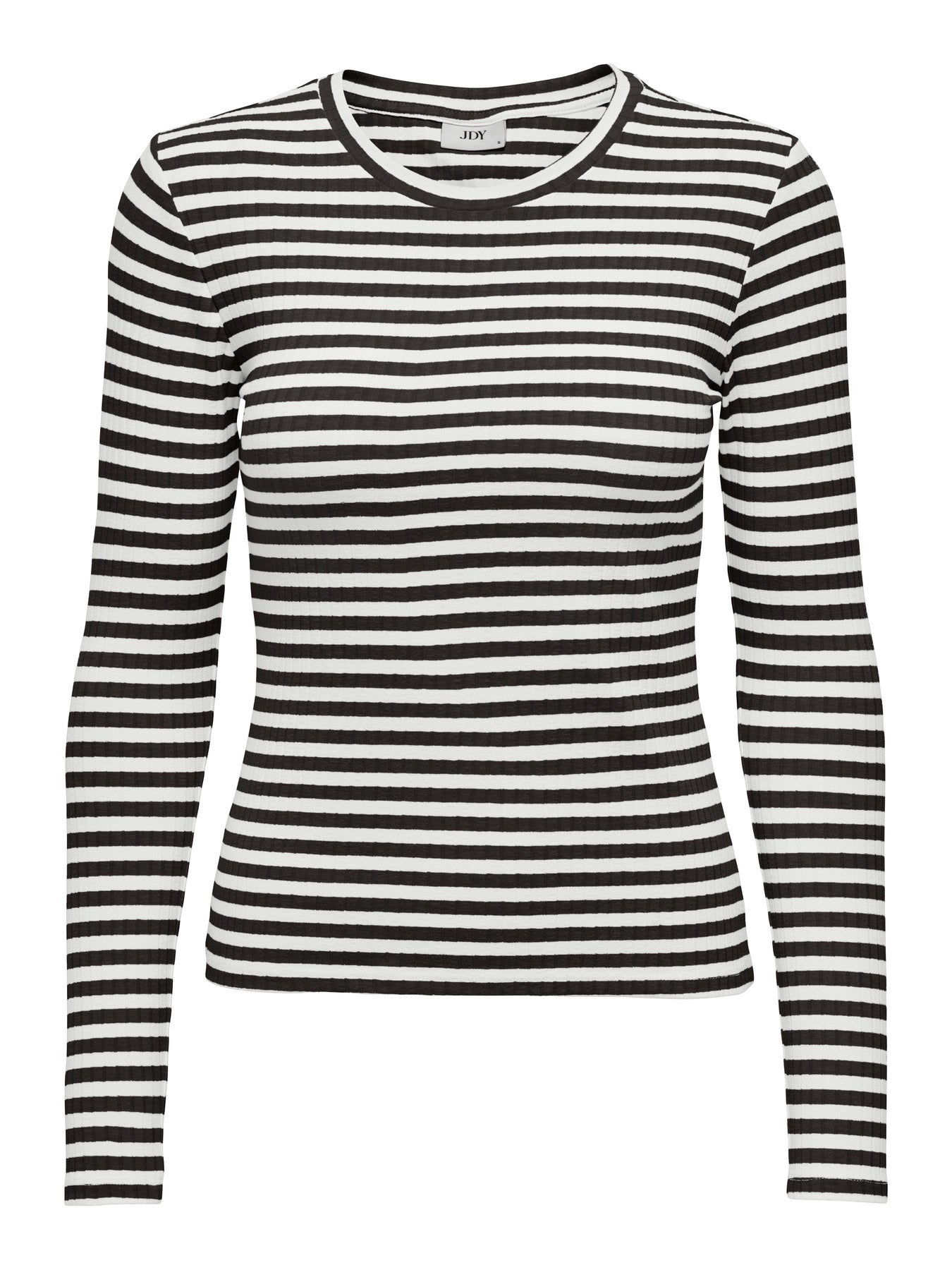 JDY FRANSISKA  L/S HI-NCK AOP TOP JRS CLOUD DANCER/BLACK