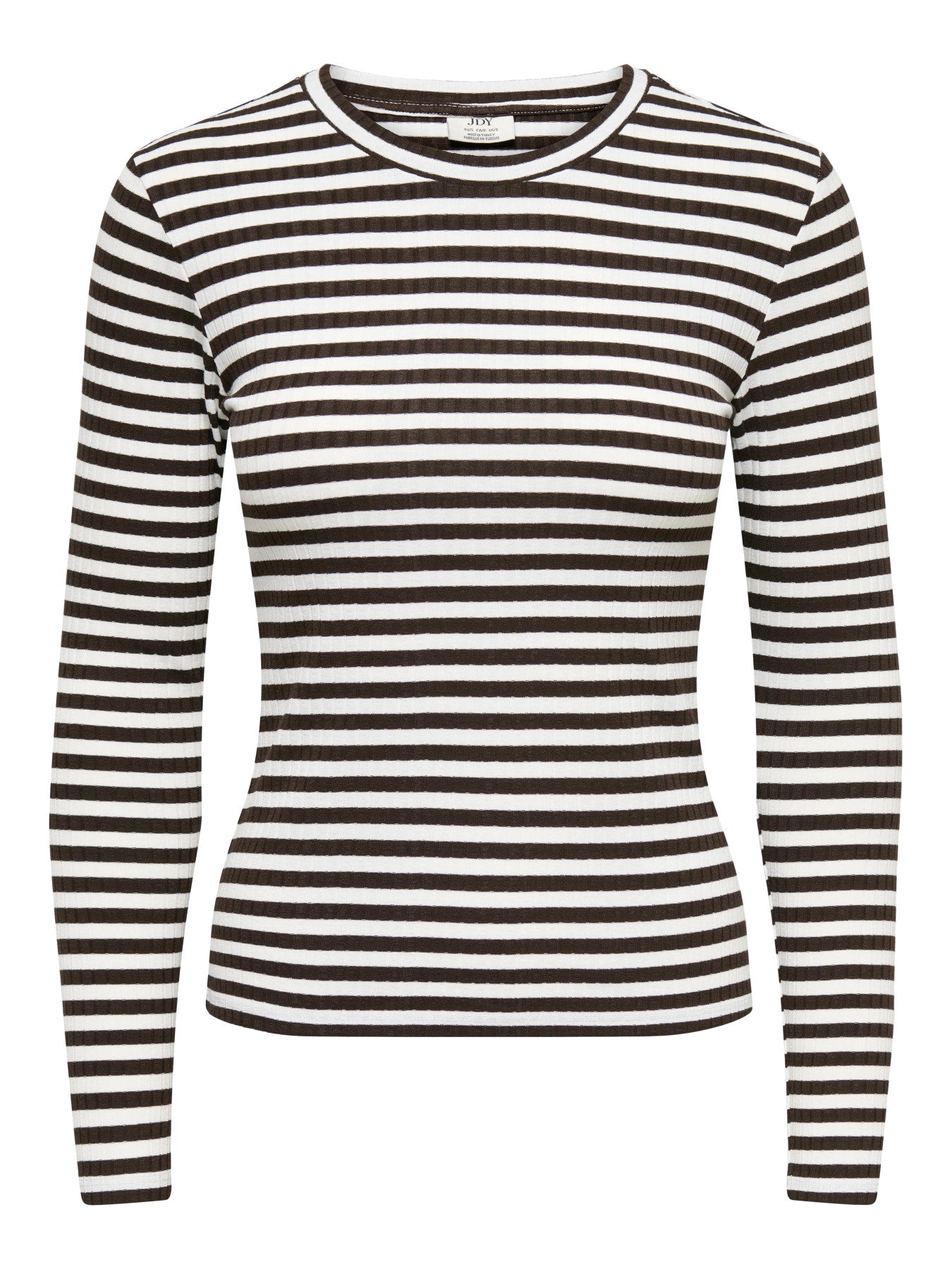 JDY FRANSISKA  L/S HI-NCK AOP TOP JRS CLOUD DANCER/COFFEE BEAN