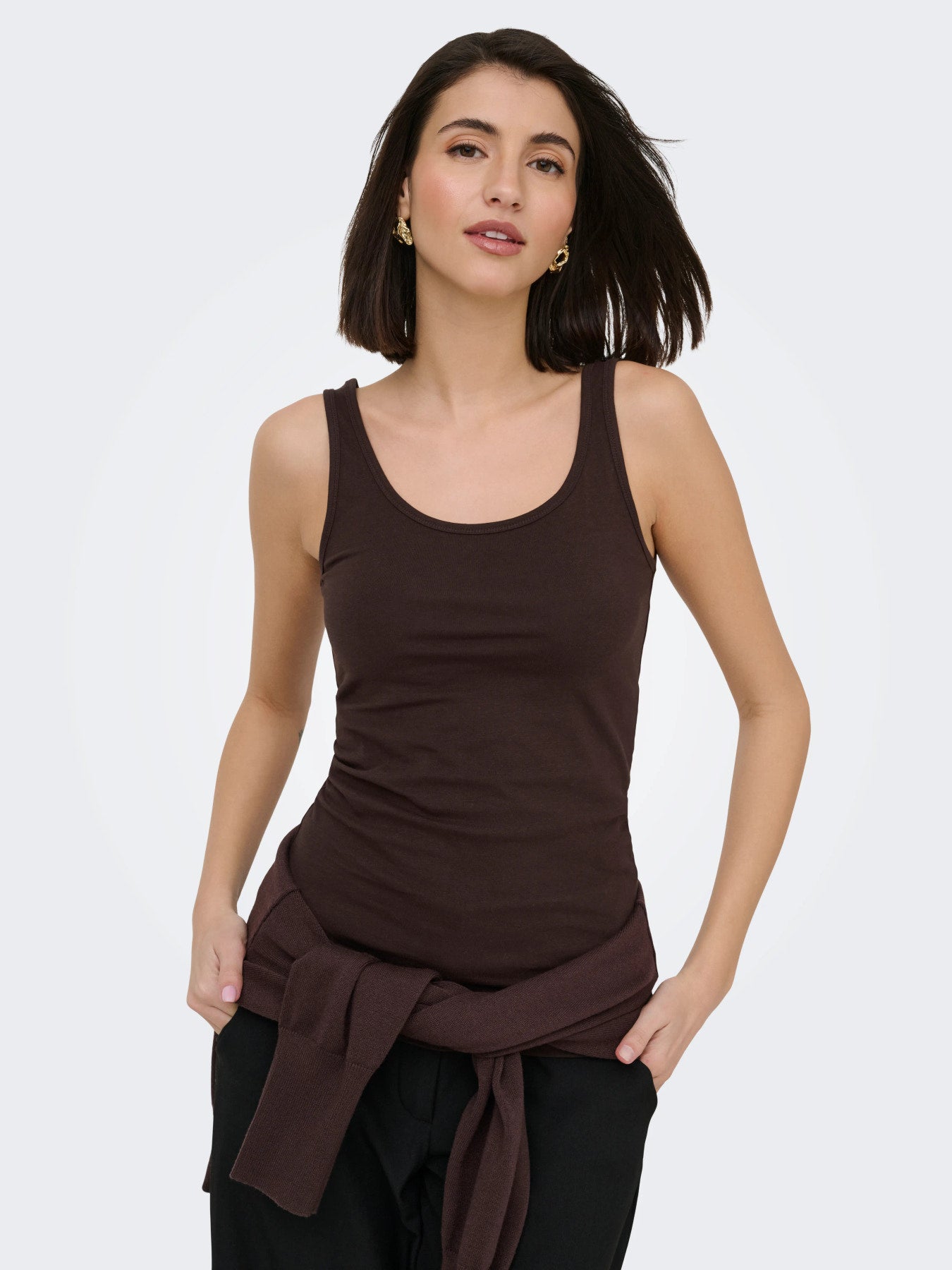 JDY AVA S/L TANK TOP 180 JRS NOOS BRUN