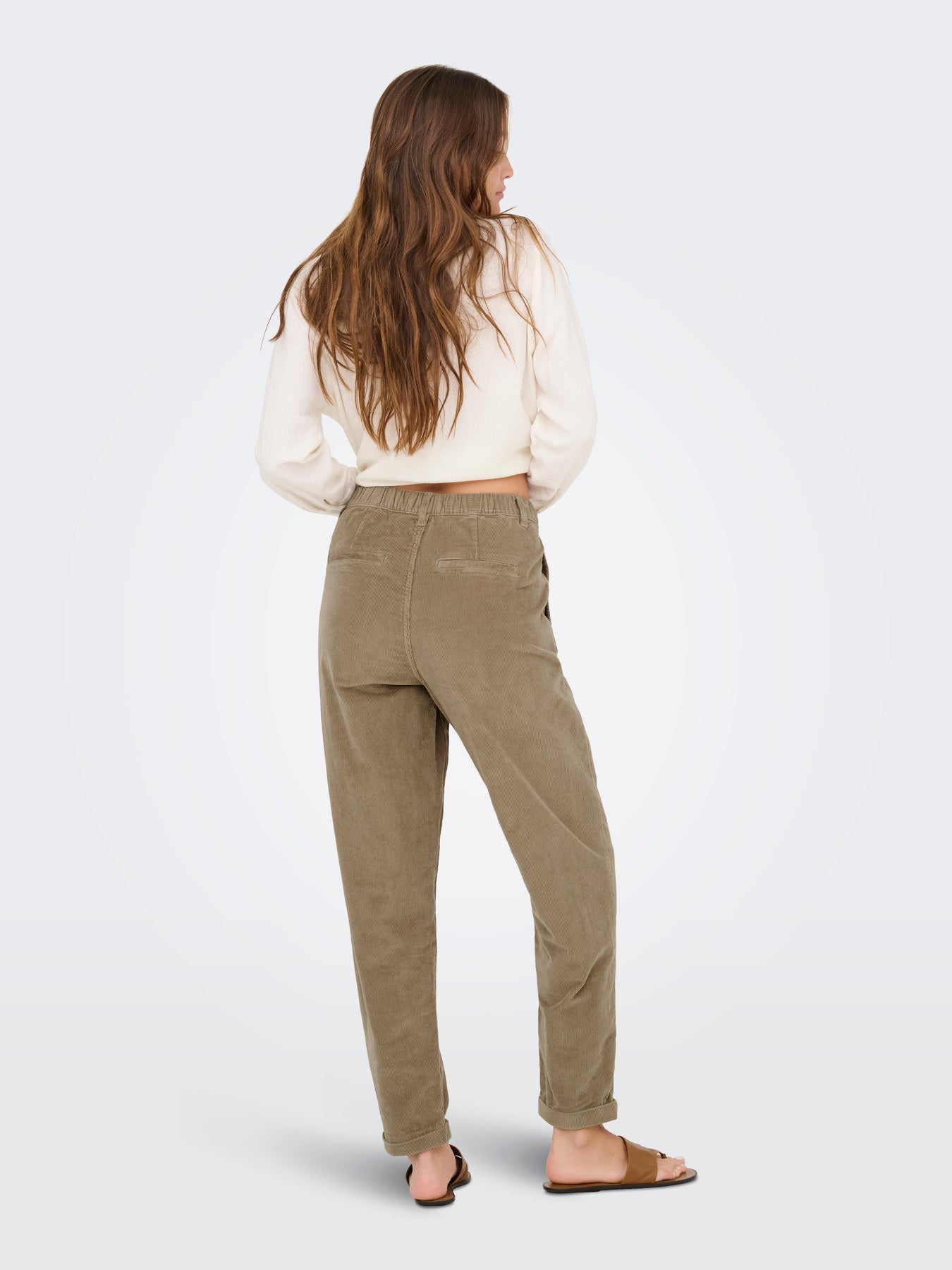 ONLY FLORA MW ELA CORD CAROT PANT Weathered Teak