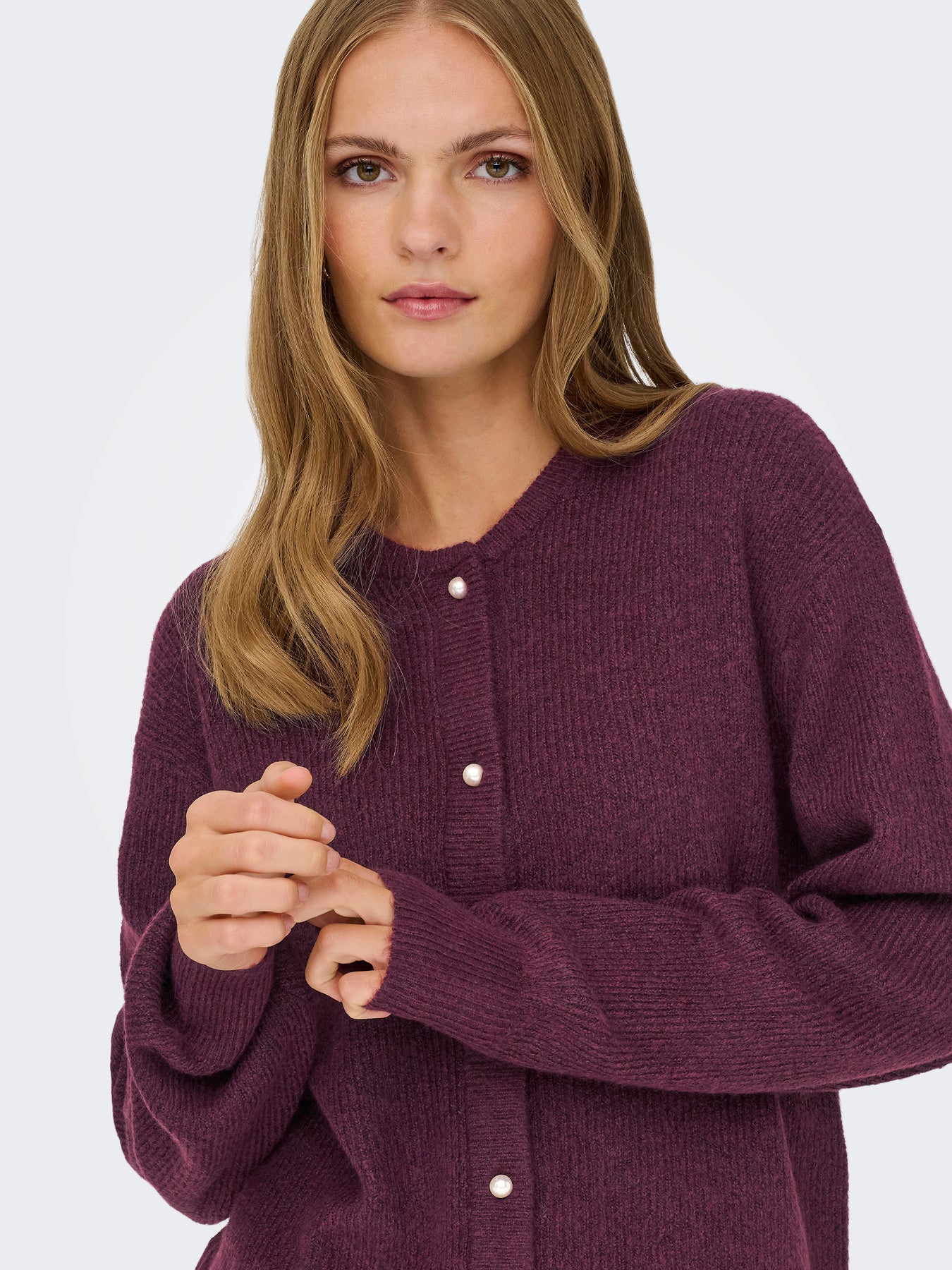 JDY LUMI L/S BUTTON CARDIGA KNT NOOS FIG MELANGE