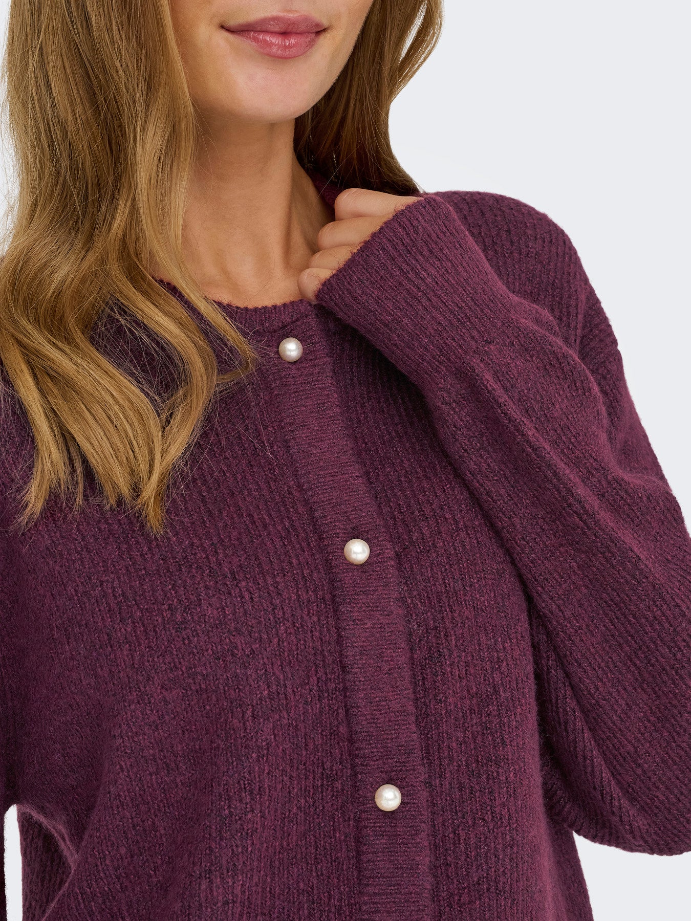 JDY LUMI L/S BUTTON CARDIGA KNT NOOS FIG MELANGE