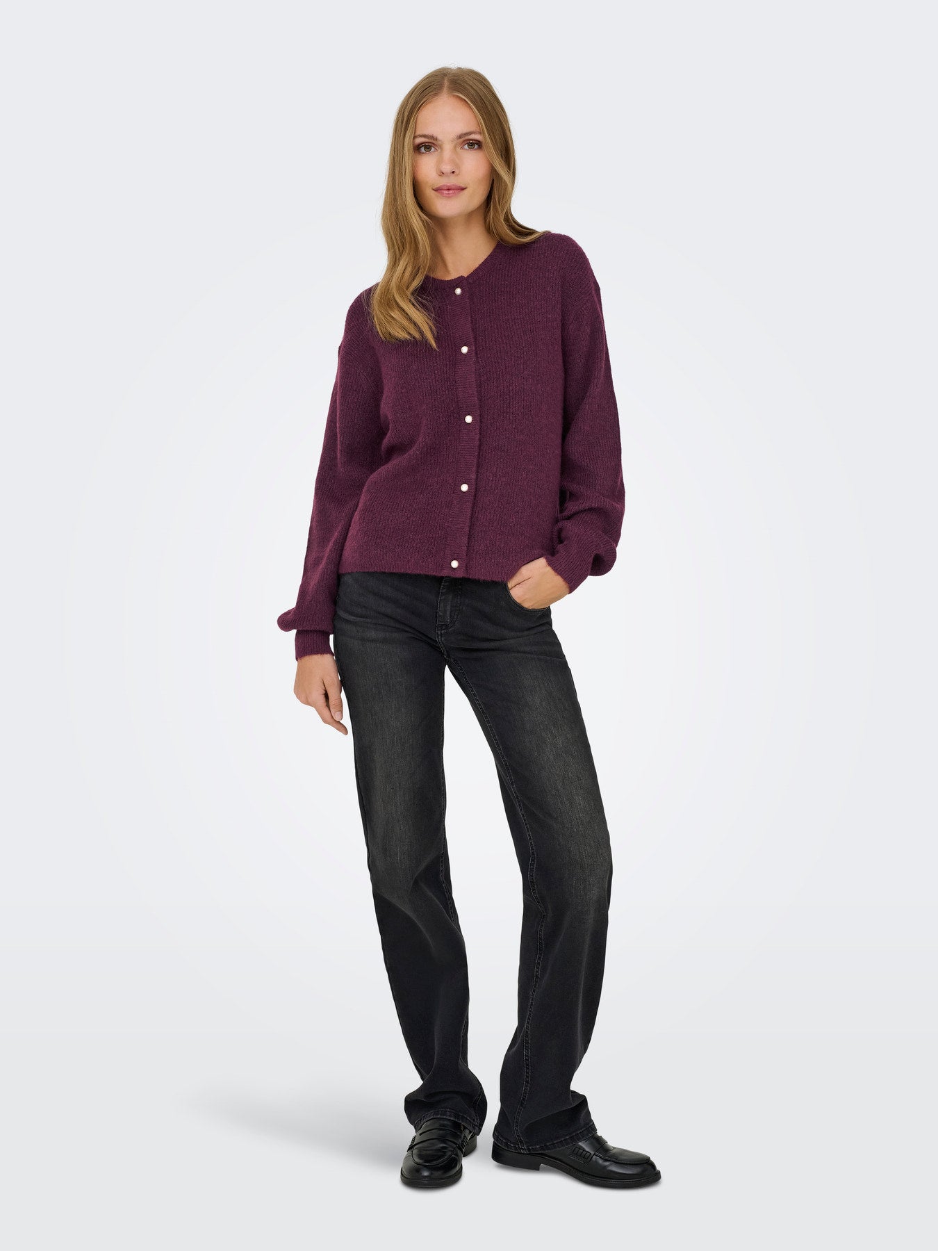JDY LUMI L/S BUTTON CARDIGA KNT NOOS FIG MELANGE