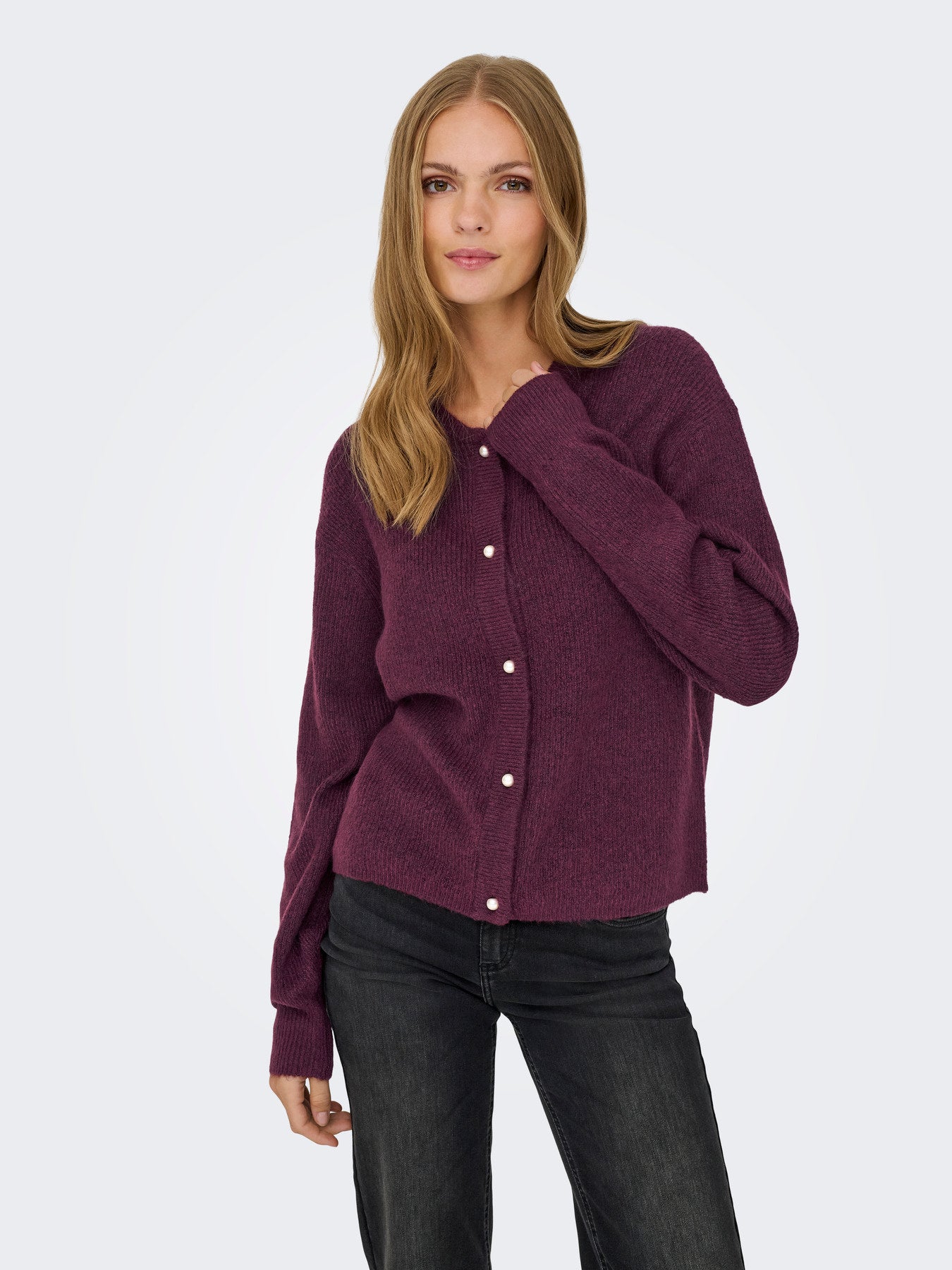 JDY LUMI L/S BUTTON CARDIGA KNT NOOS FIG MELANGE