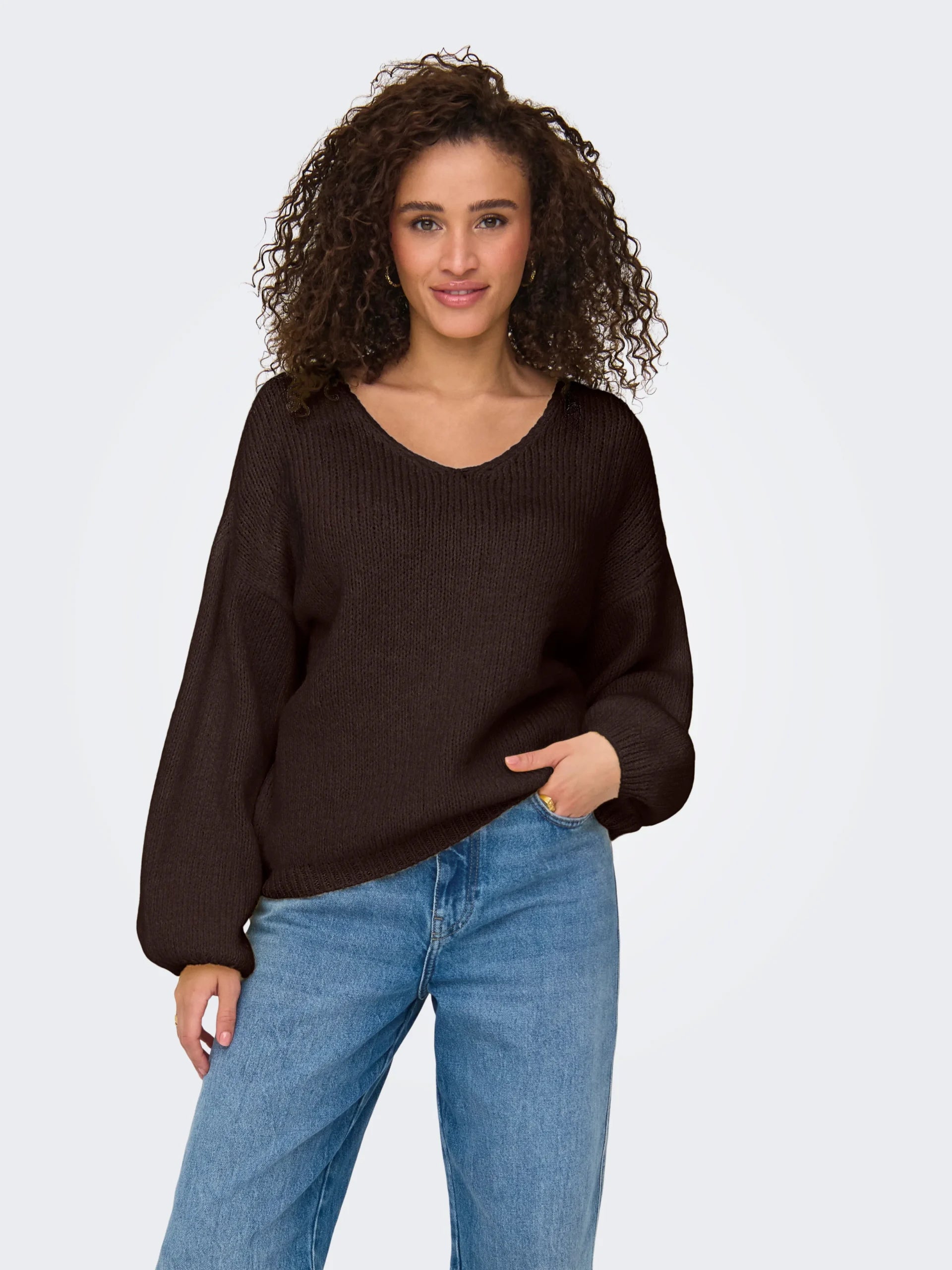 JDY DINEA L/S REVERSIBLE PULLOV. KNT NOOS Chocolate Torte