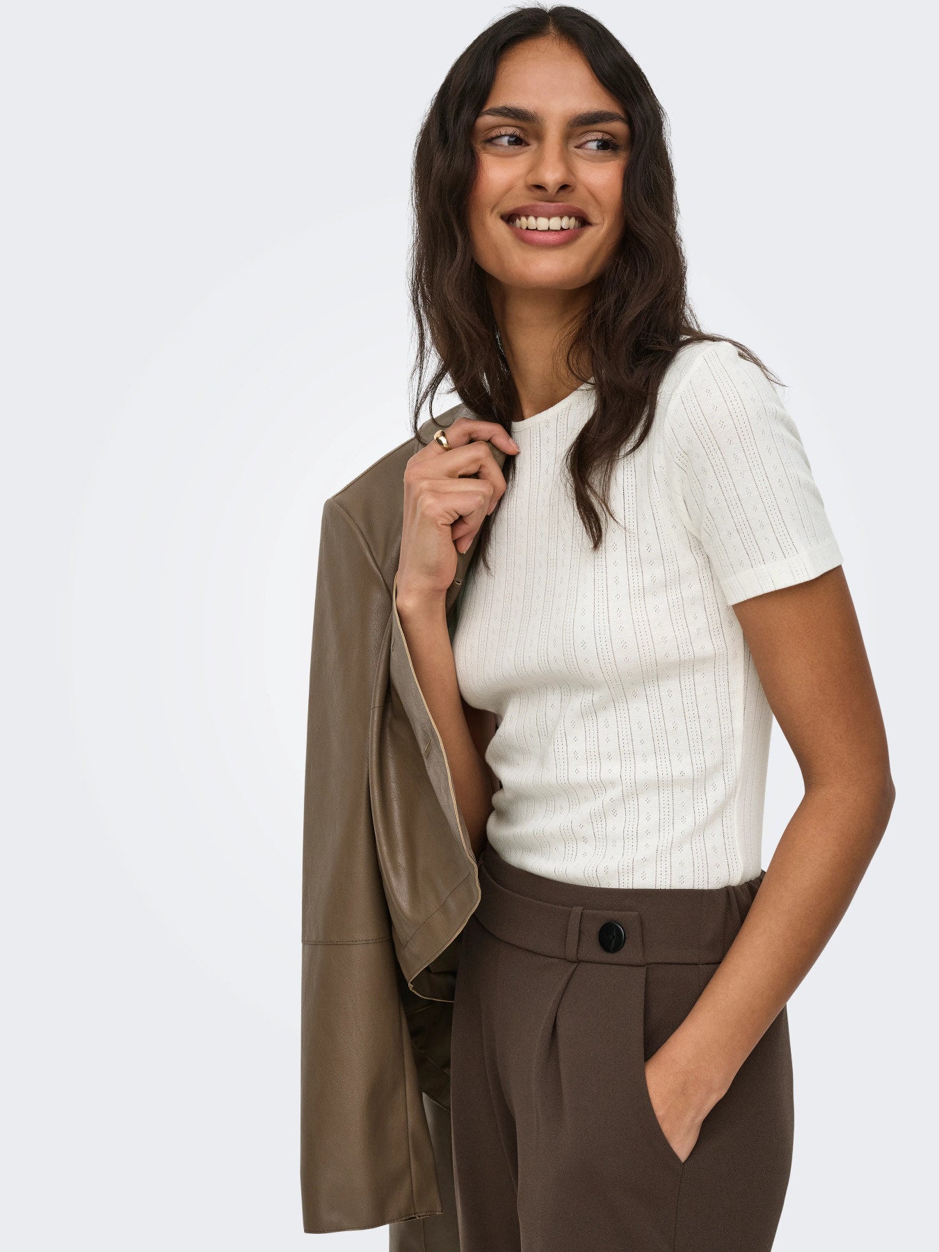 JDY SALSA MIA LIFE S/S O NECK TOP JR NOOS HVID