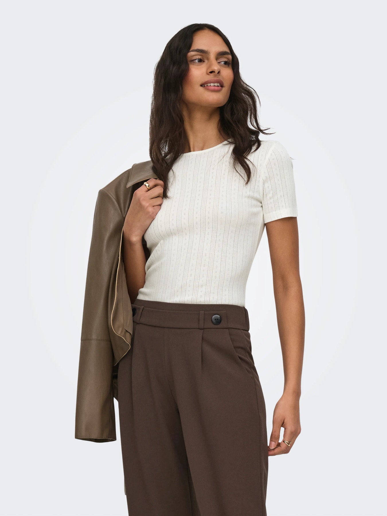 JDY SALSA MIA LIFE S/S O NECK TOP JR NOOS HVID