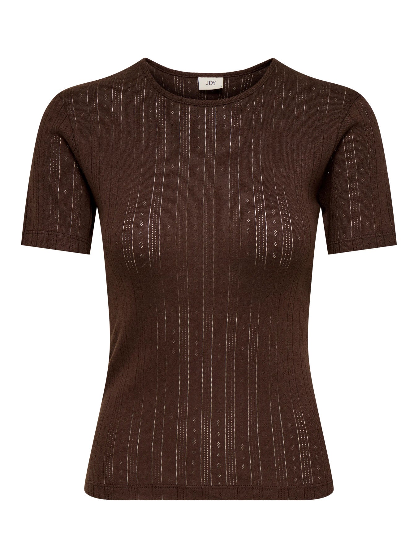 JDY SALSA MIA LIFE S/S O NECK TOP JR NOOS BRUN