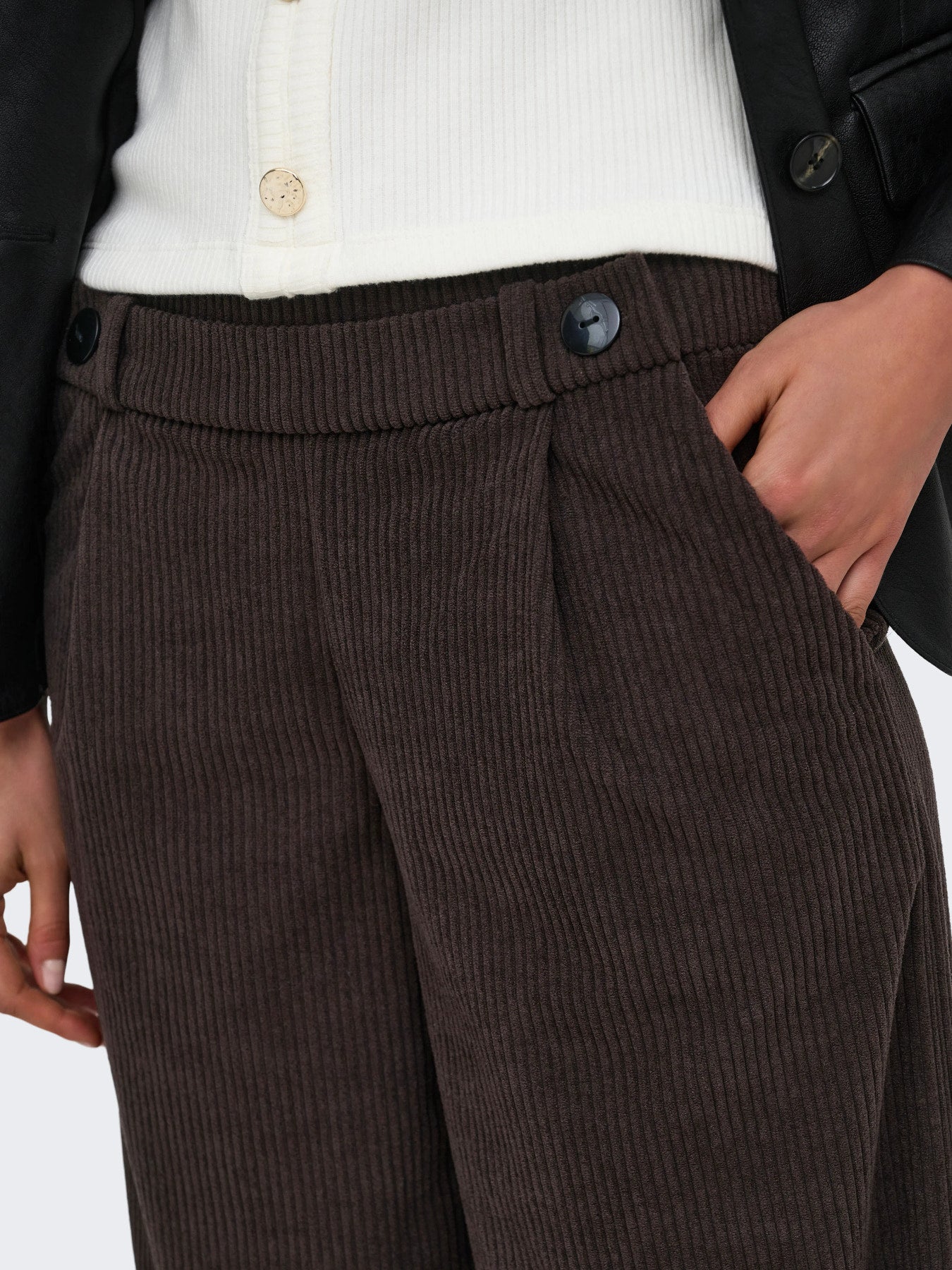 JDY GEGGO CORD PANT JRS NOOS Coffee Bean