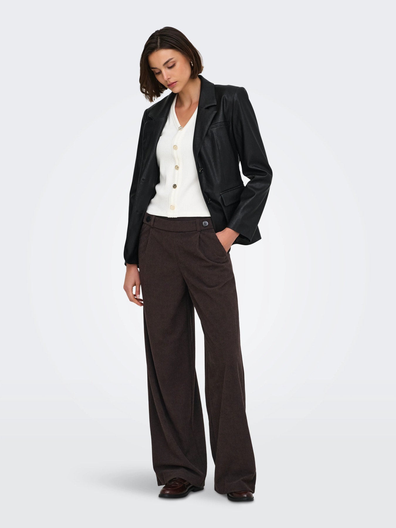 JDY GEGGO CORD PANT JRS NOOS Coffee Bean