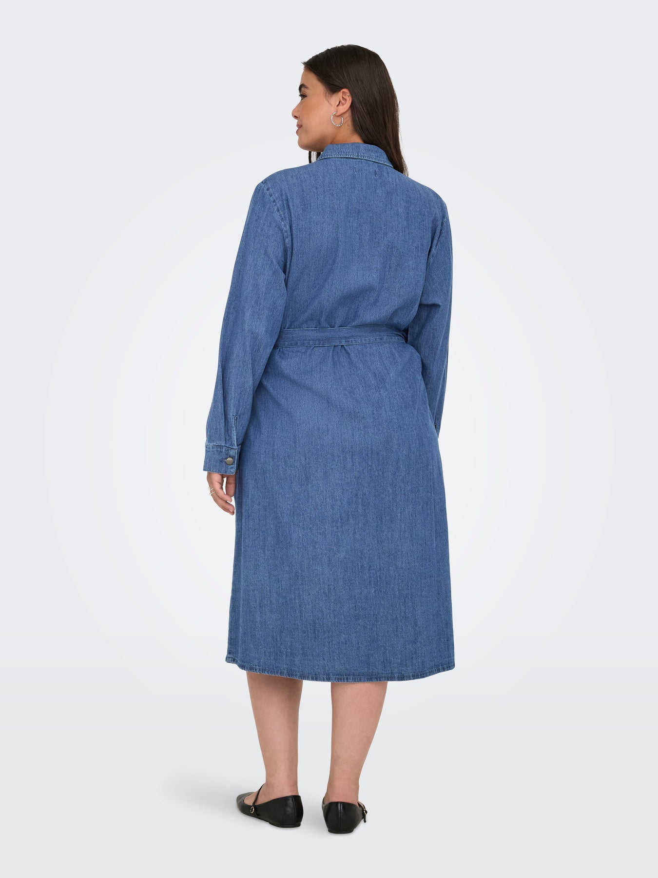 ONLY CARMAKOMA CARMARY BELT LONG DNM DRESS
