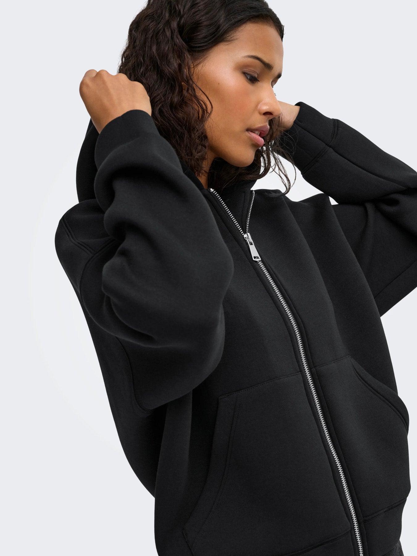 JDY SABRINA L/S SCUBA ZIP HOODIE JRS NOOS